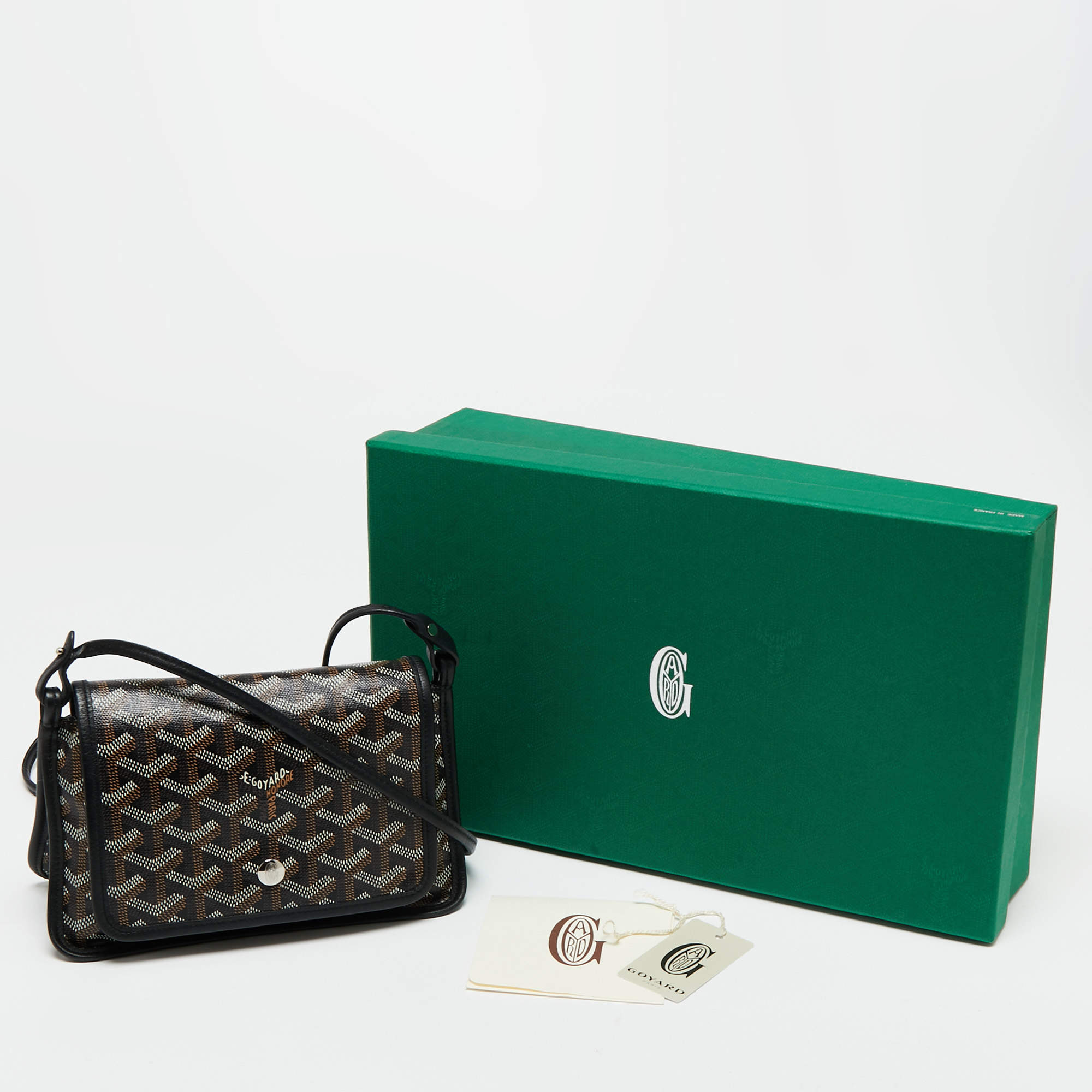 Goyard Plumet Pouch Green in Canvas/Calfskin with Palladium-tone - US