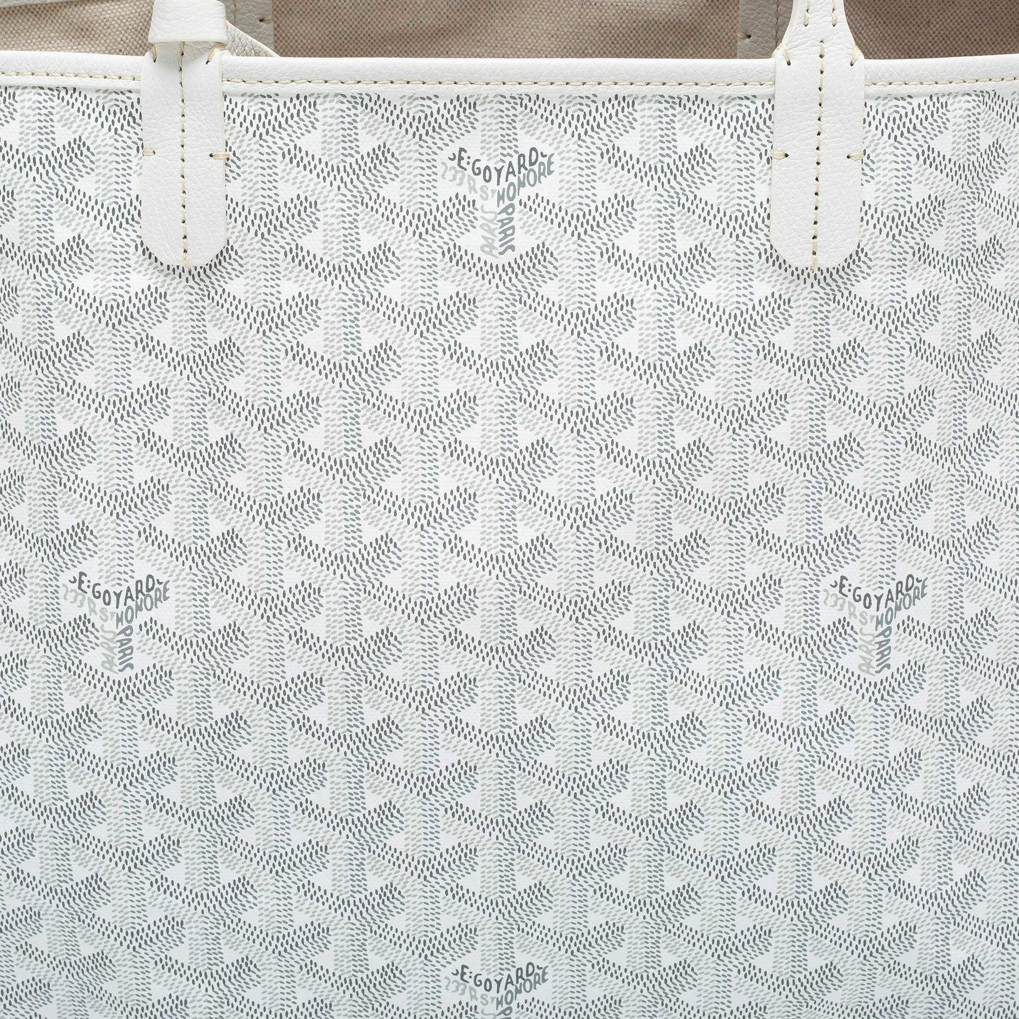 Goyard White Goyardine Saint Louis PM Tote with Heart Leather ref.939656 -  Joli Closet