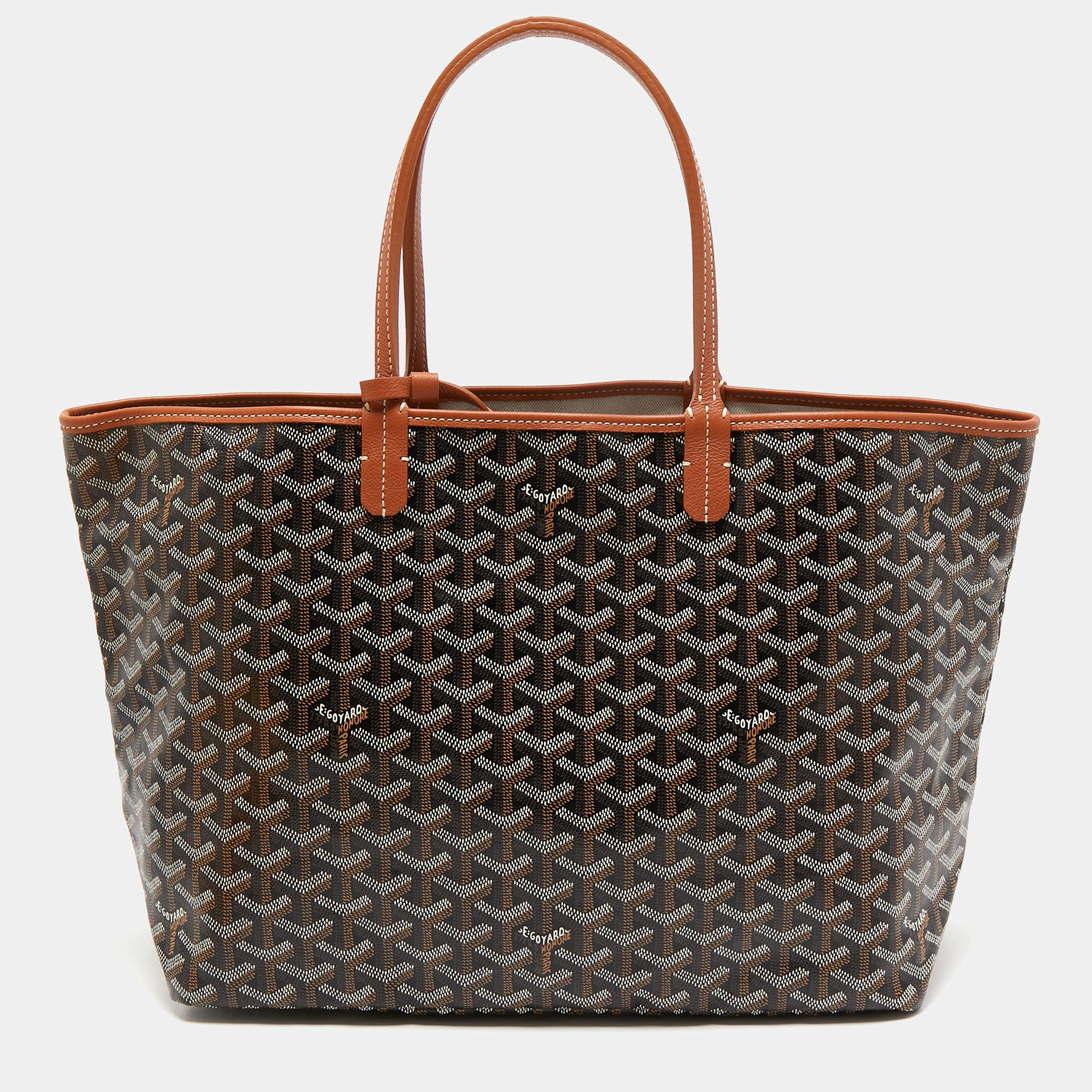 Goyard Brown/Tan Goyardine Coated Canvas and Leather Saint Louis PM Tote at  1stDibs