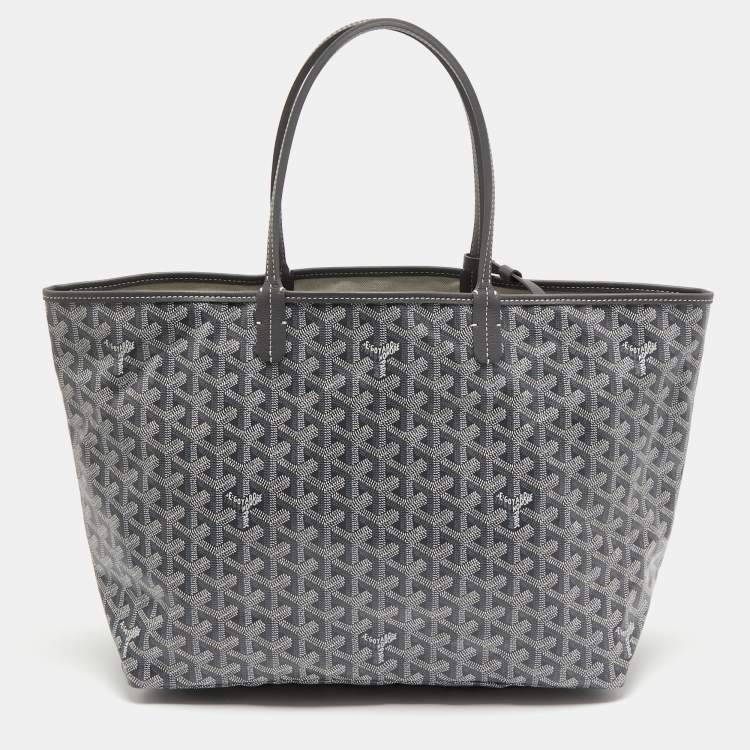 Pre Owned Goyard Grey Goyardine Coated Canvas and Leather Saint Louis PM Tote