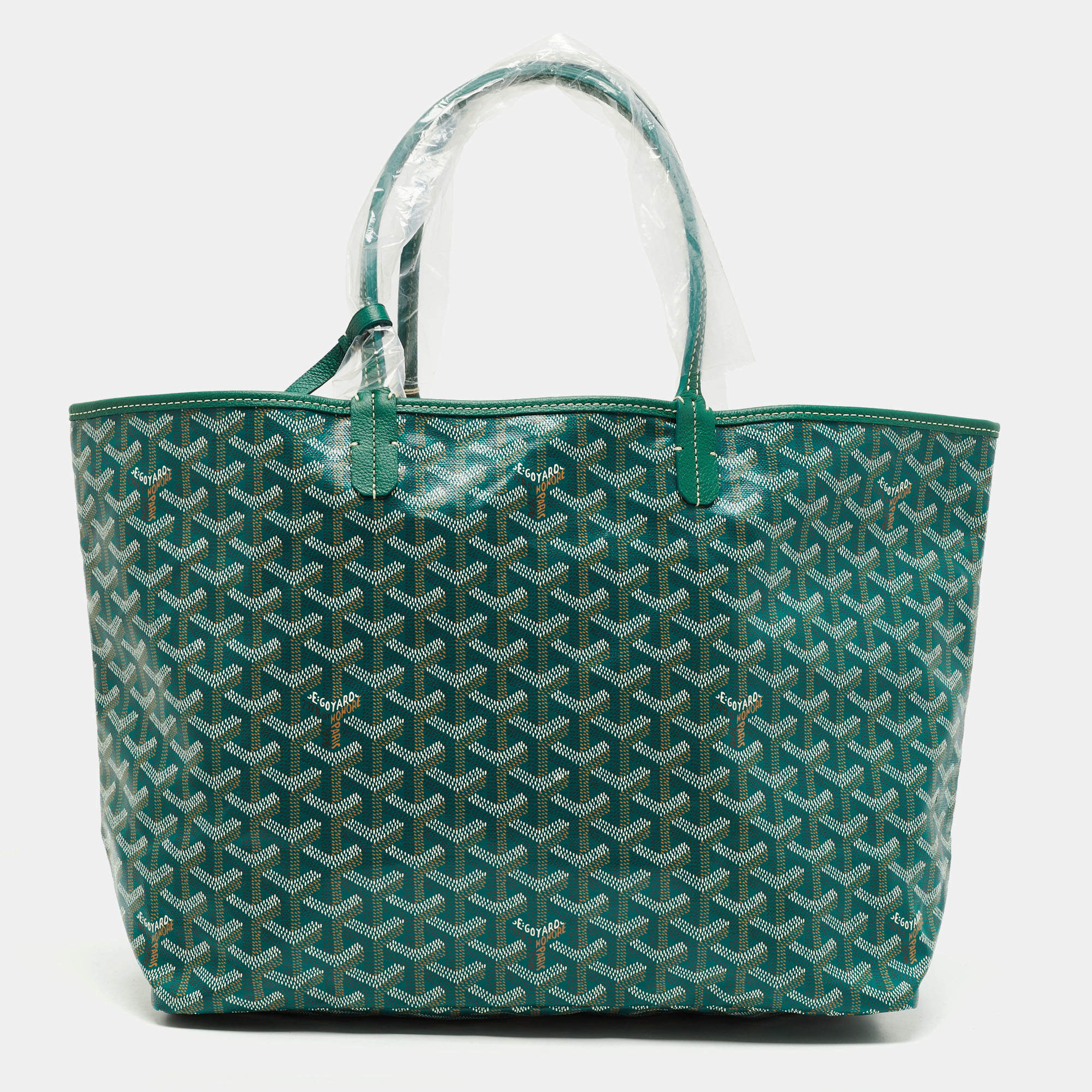 GOYARD-PVC-Leather-Saint-Louis-PM-Tote-Bag-Hand-Bag-Green – dct