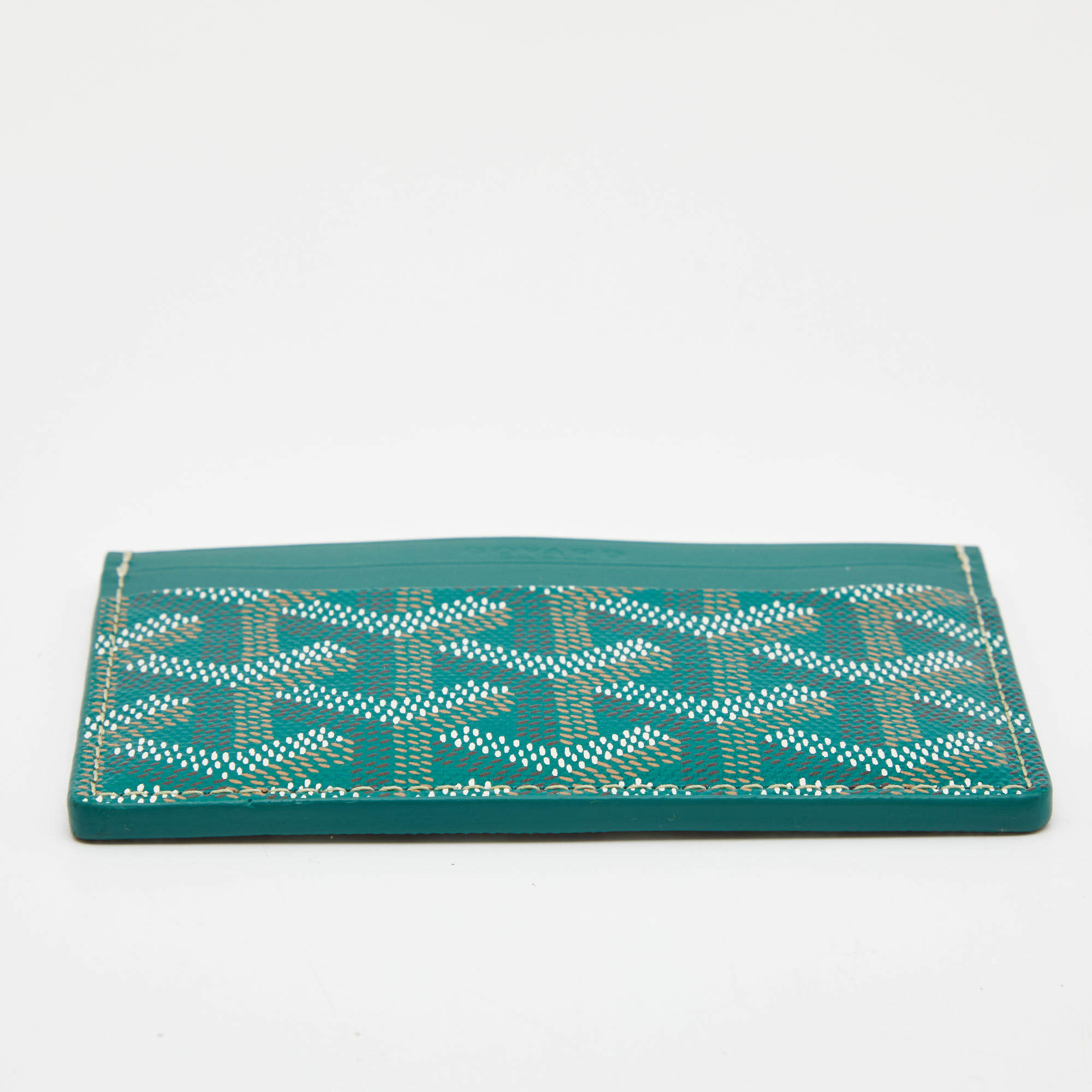 Goyard Green Goyardine Coated Canvas and Leather Saint Sulpice Card Holder  at 1stDibs