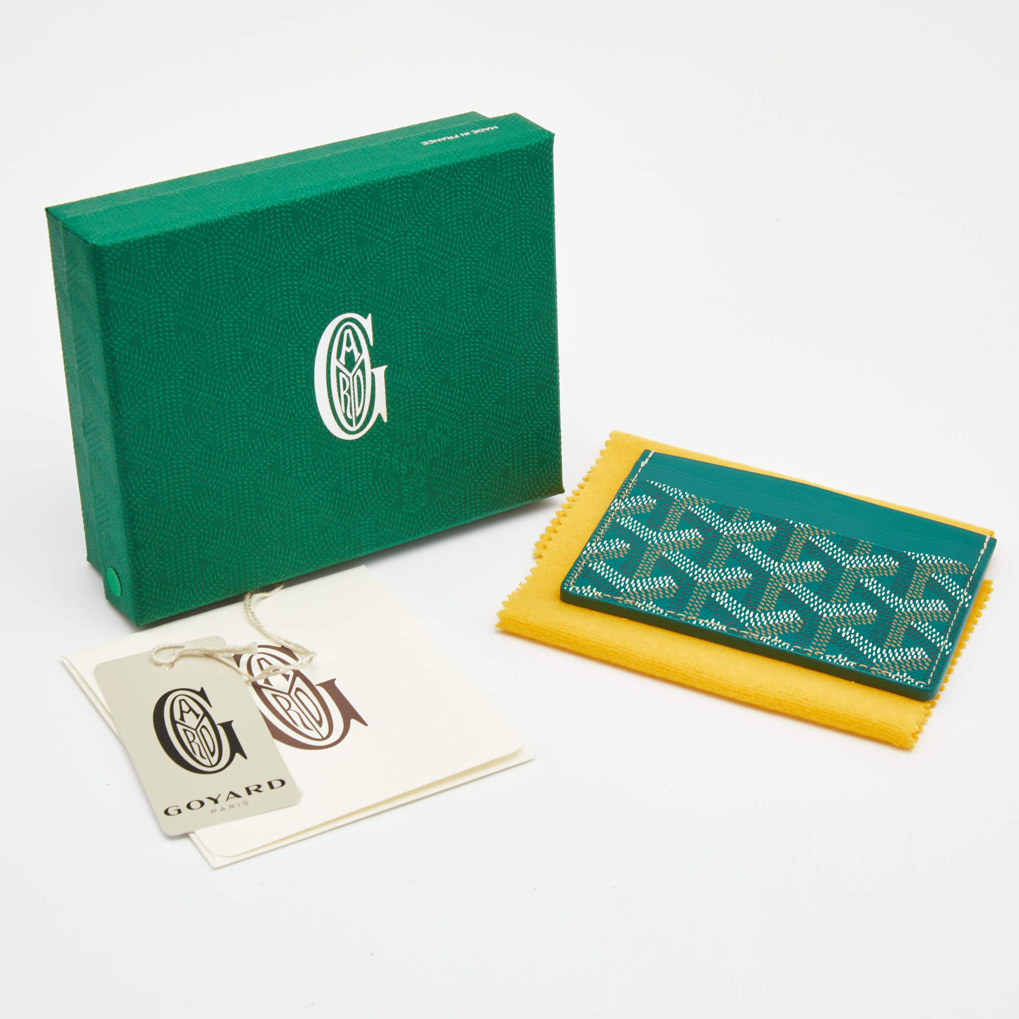 Goyard Green Goyardine Coated Canvas and Leather Saint Sulpice Card Holder  at 1stDibs