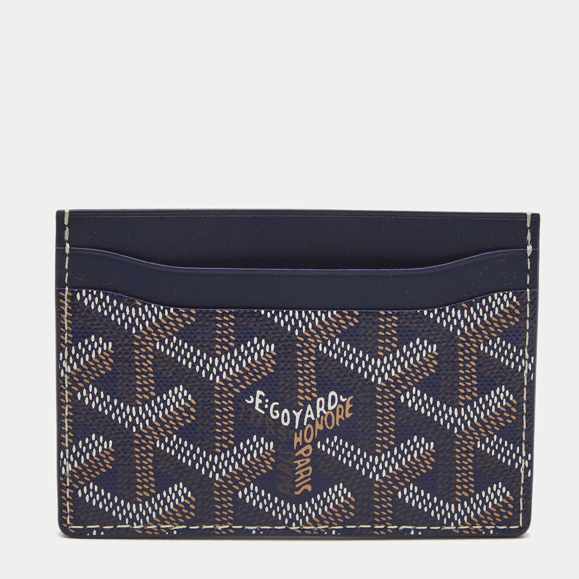 Goyard Blue Coated Canvas Saint Sulpice Card Holder