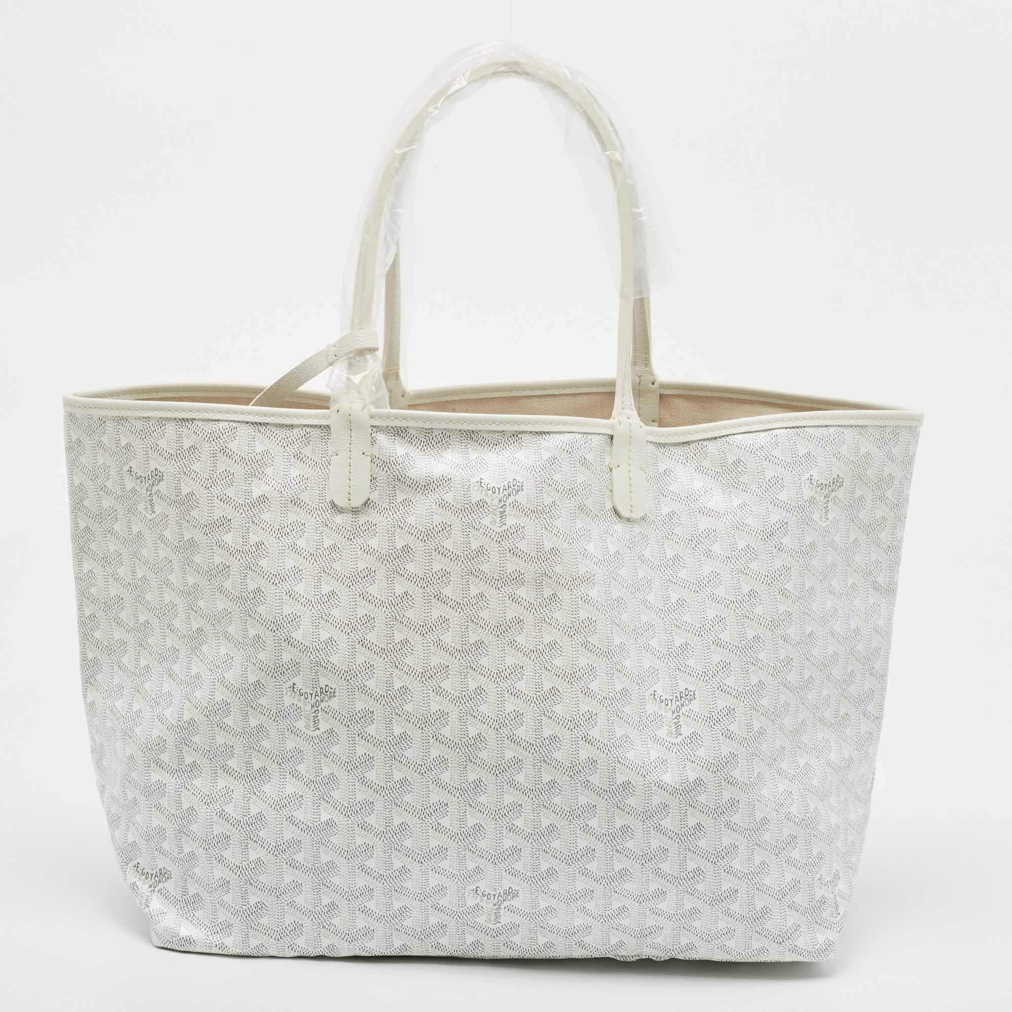 Goyard Saint Léger Backpack White in Canvas/Calfskin Leather with