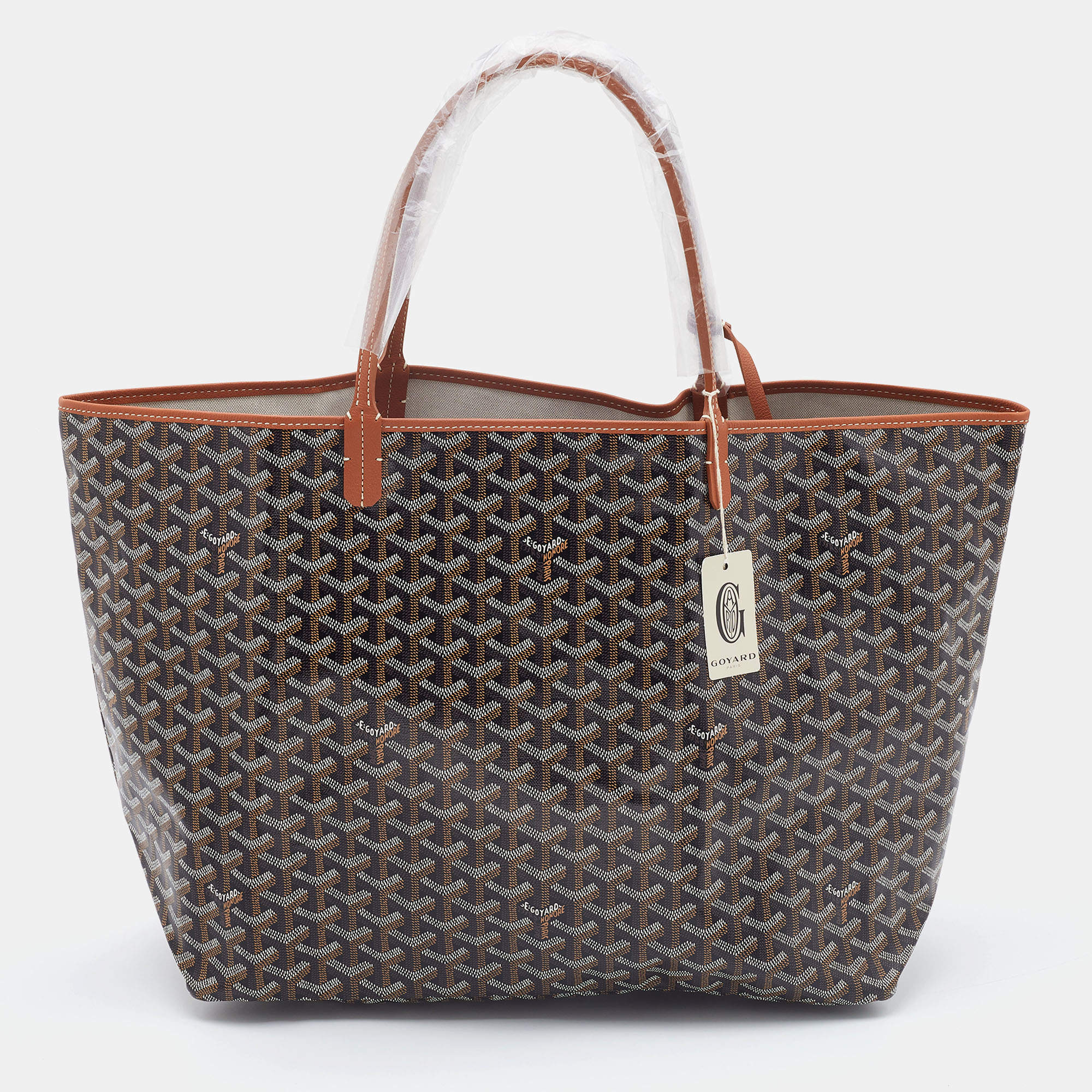 Pre Owned Goyard Brown Goyardine Coated Canvas and Leather Saint Louis GM Tote