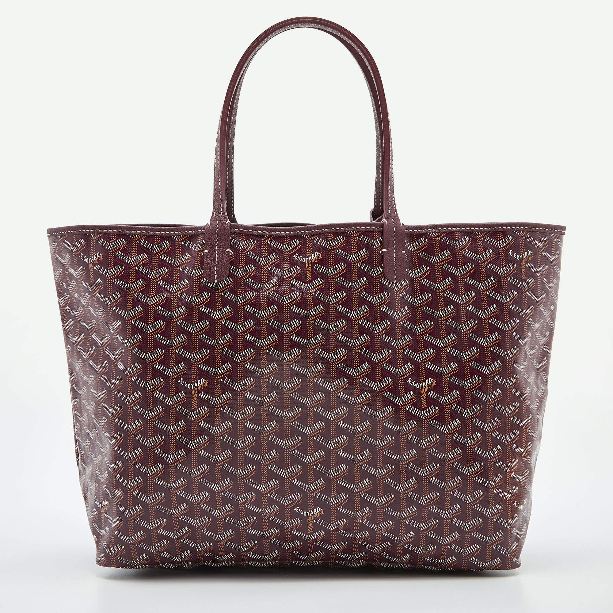 Goyard Burgundy Goyardine Coated Canvas and Leather Saint Louis PM Tote