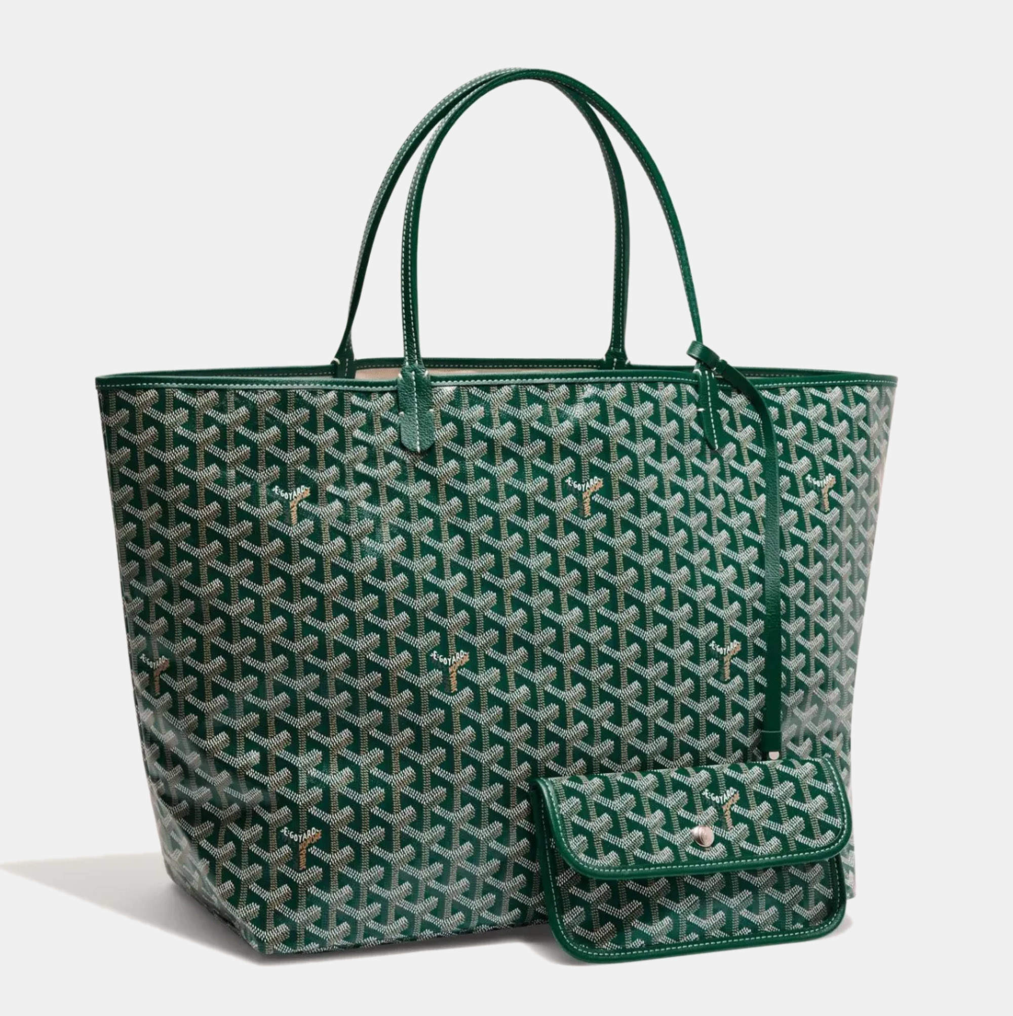 Goyard Green Goyardine Coated Canvas and Leather Saint Louis GM Tote