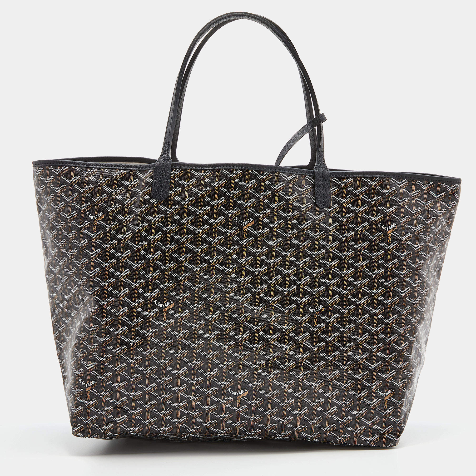 Goyard Black Goyardine Coated Canvas and Leather Saint Louis GM Tote ...