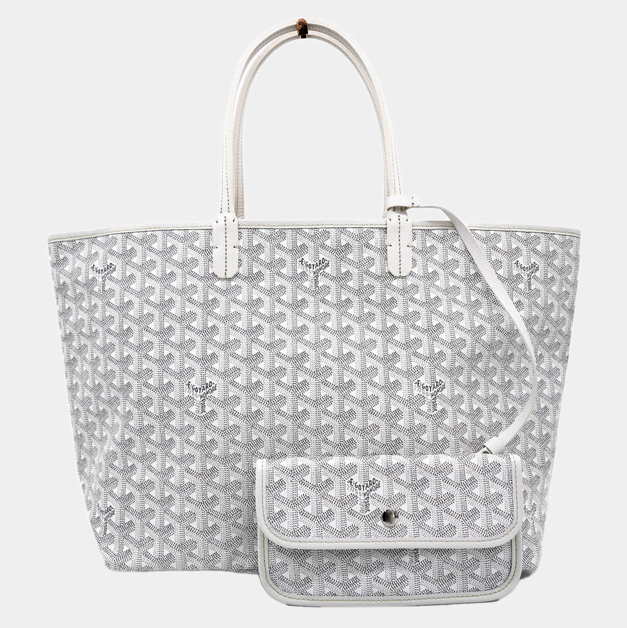 Goyard Saint Léger Backpack White in Canvas/Calfskin Leather with