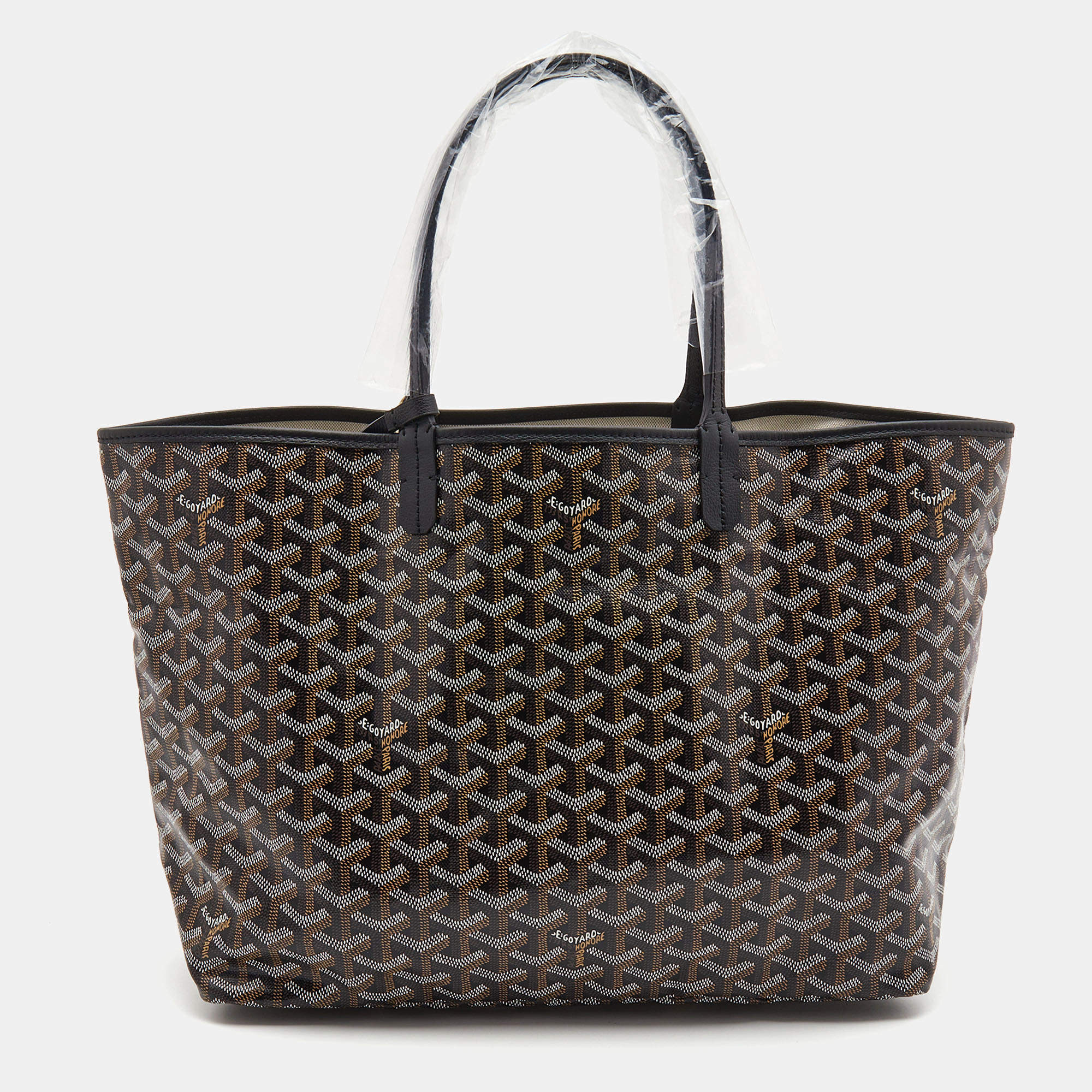 goyard saint louis pm black color trim tote, with dust cover