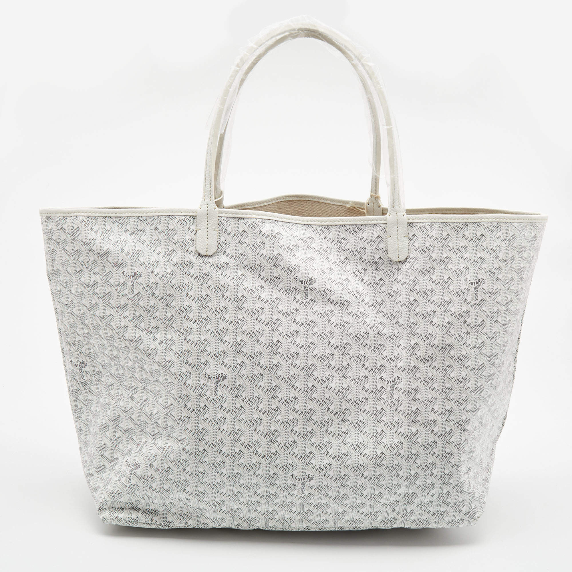 Goyard White Goyardine Coated Canvas and Leather Saint Louis GM Tote 