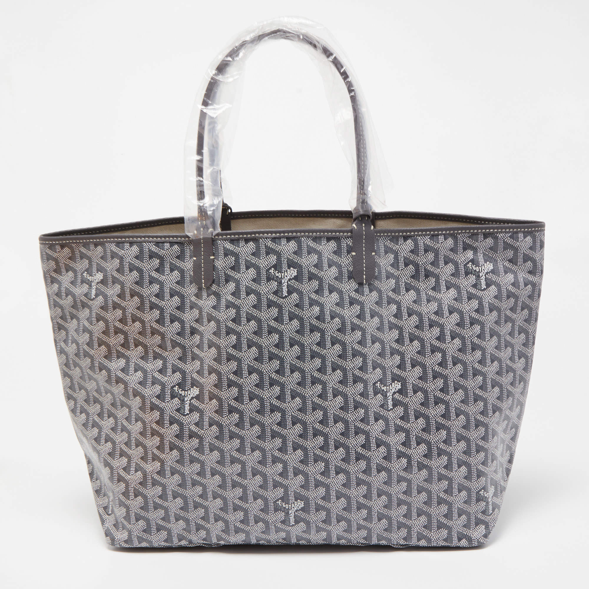 Goyard St. Louis PM Tote Black with Brown Trim, New in Dustbag