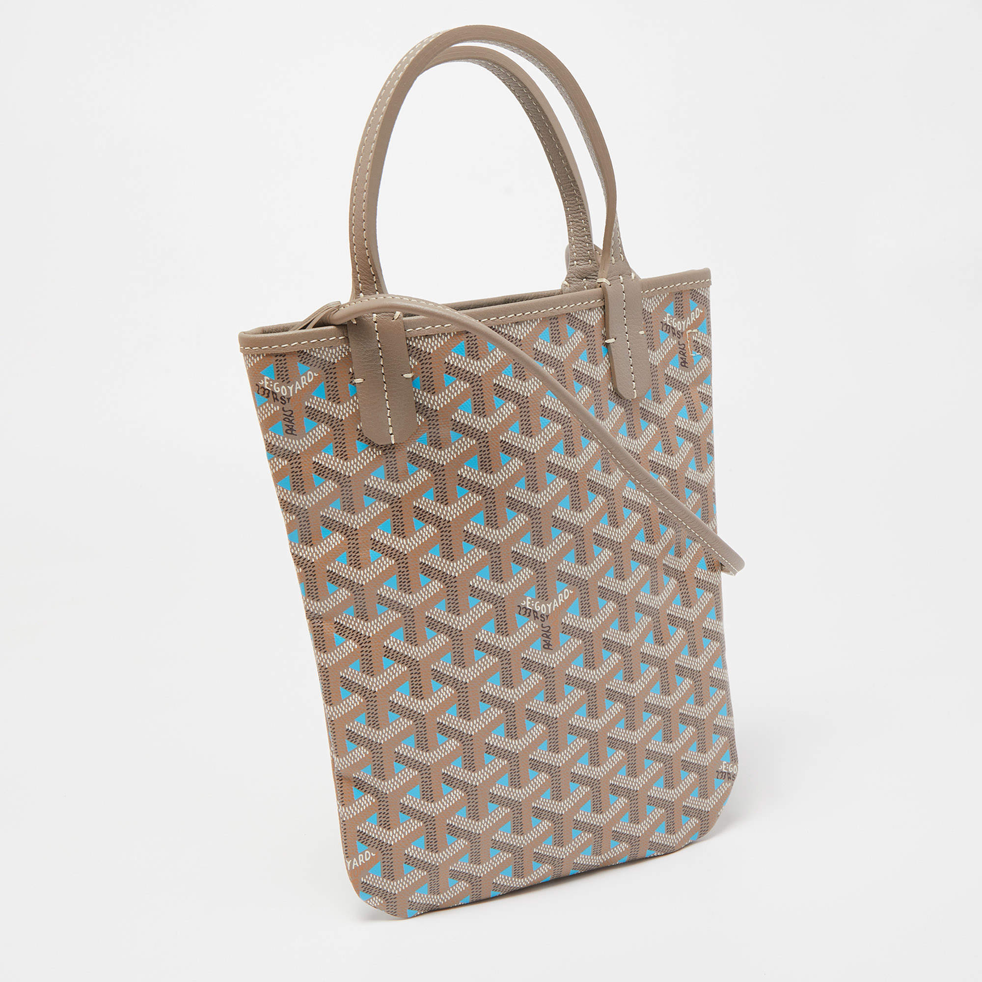 Goyard Grey/Blue Goyardine Coated Canvas and Leather Poitiers