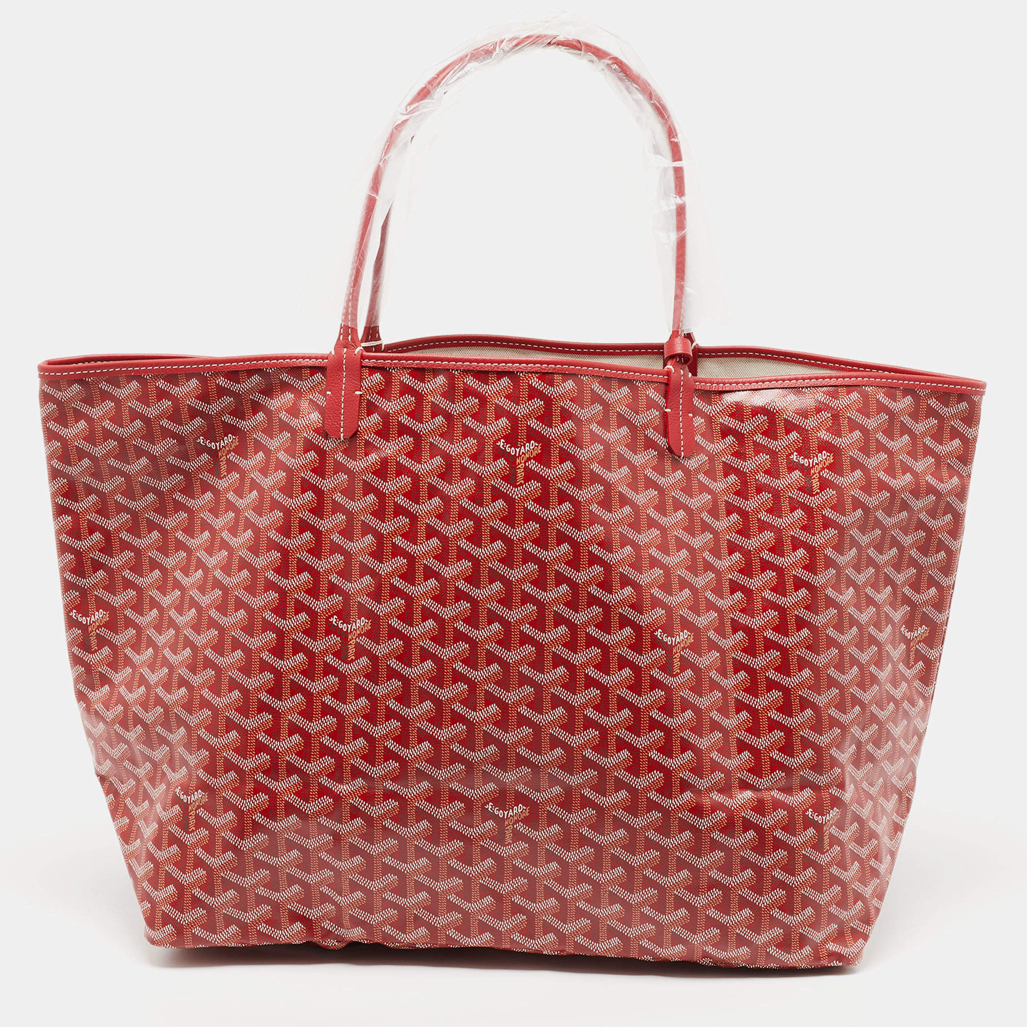 Goyard Red Goyardine Coated Canvas and Leather Saint Louis GM Tote
