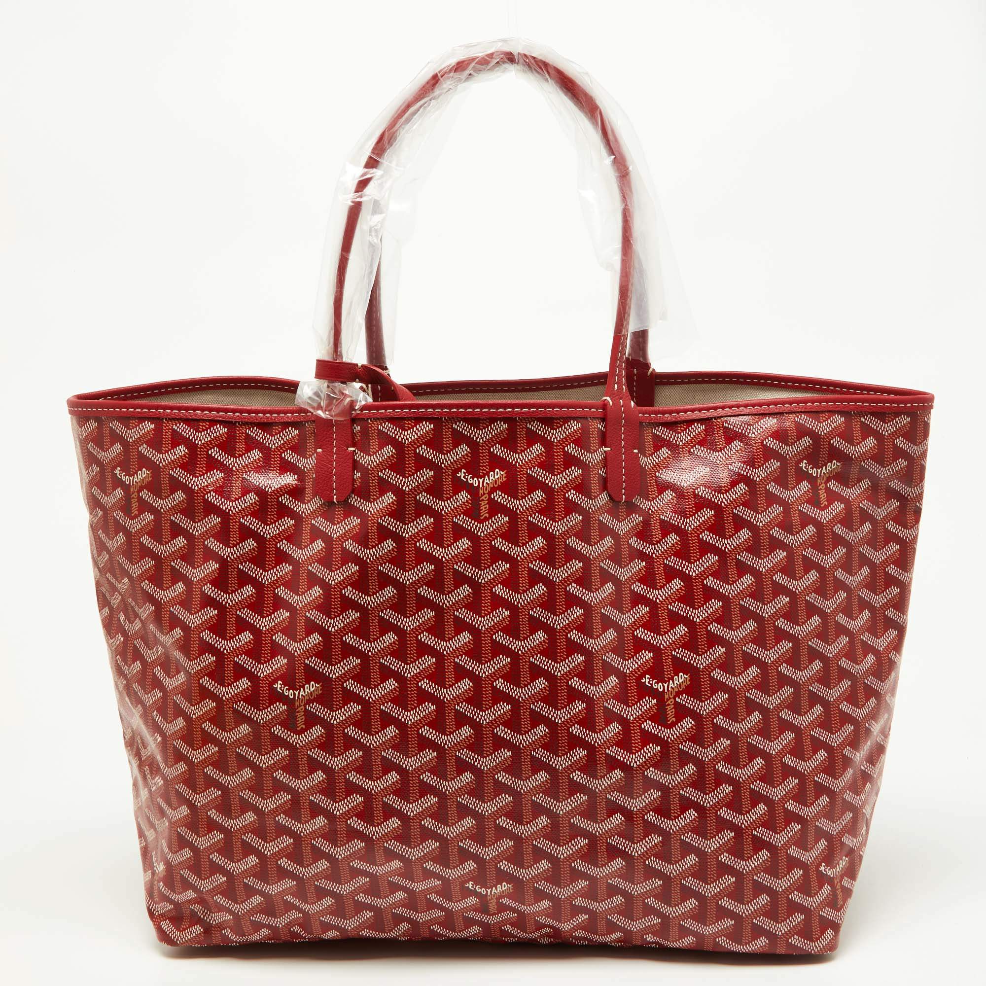 Goyard Red Goyardine Coated Canvas and Leather Saint Louis PM Tote