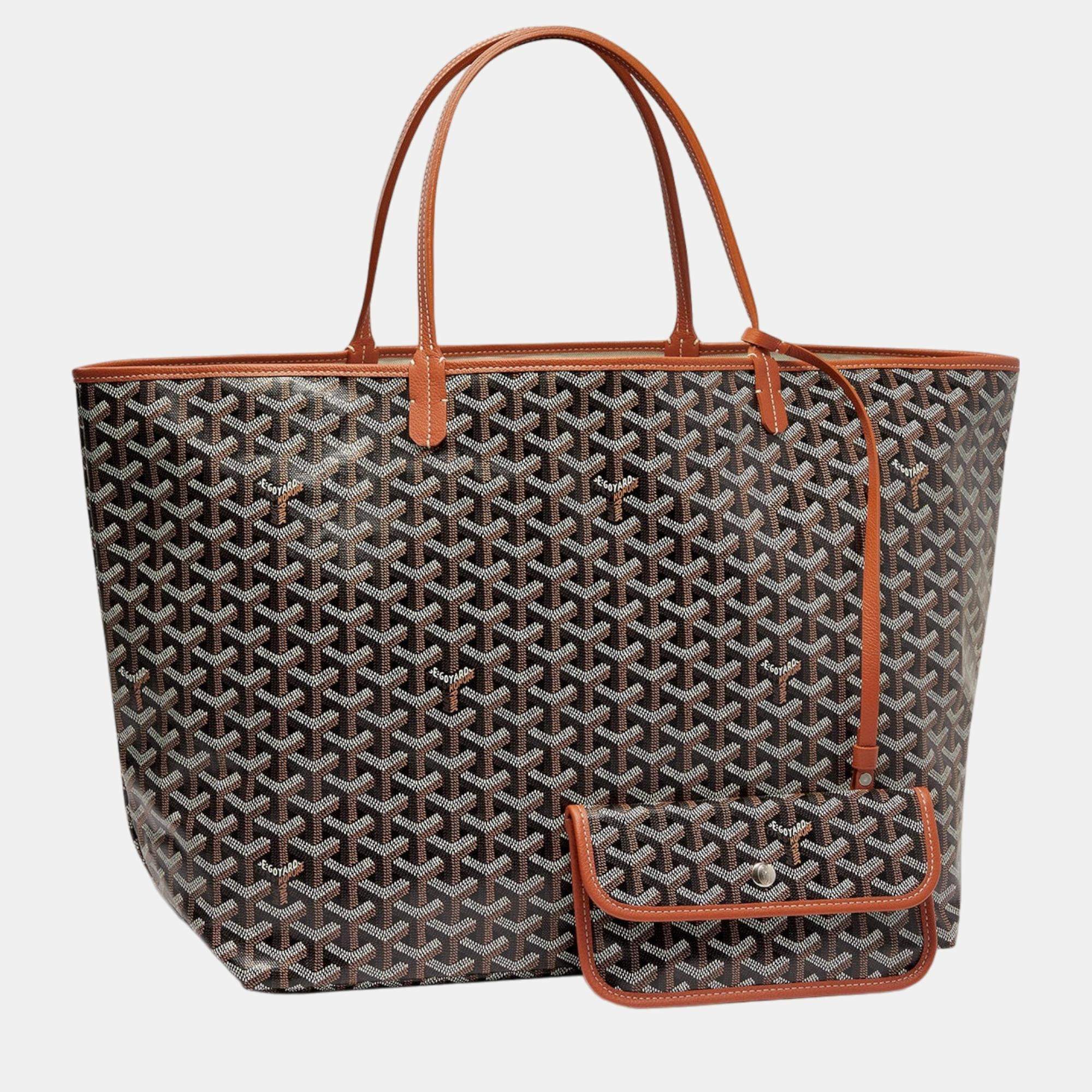 Goyard Black Tan Goyardine Coated Canvas and Leather Saint Louis GM Tote Goyard TLC