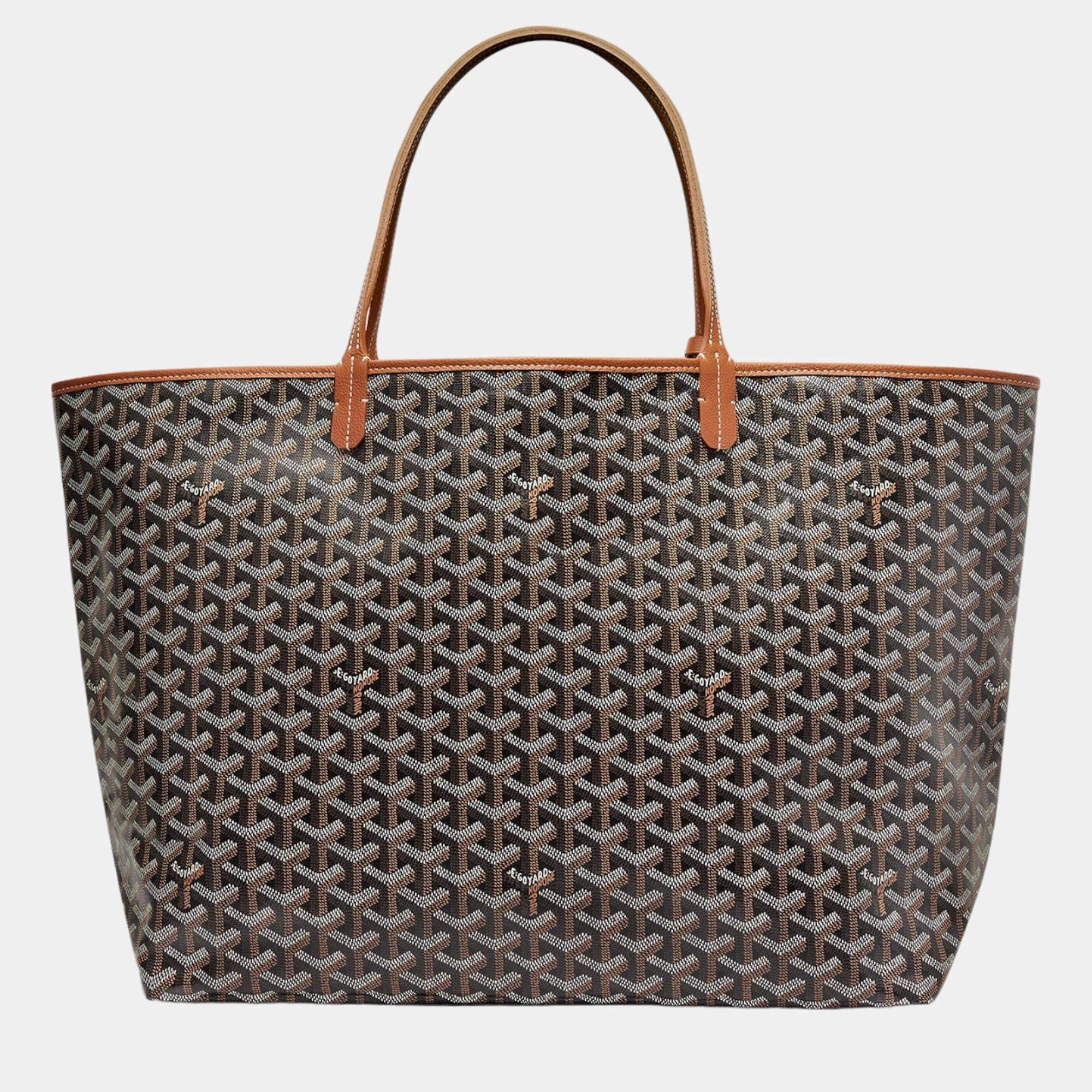 Goyard Black Tan Goyardine Coated Canvas and Leather Saint Louis GM Tote Goyard TLC