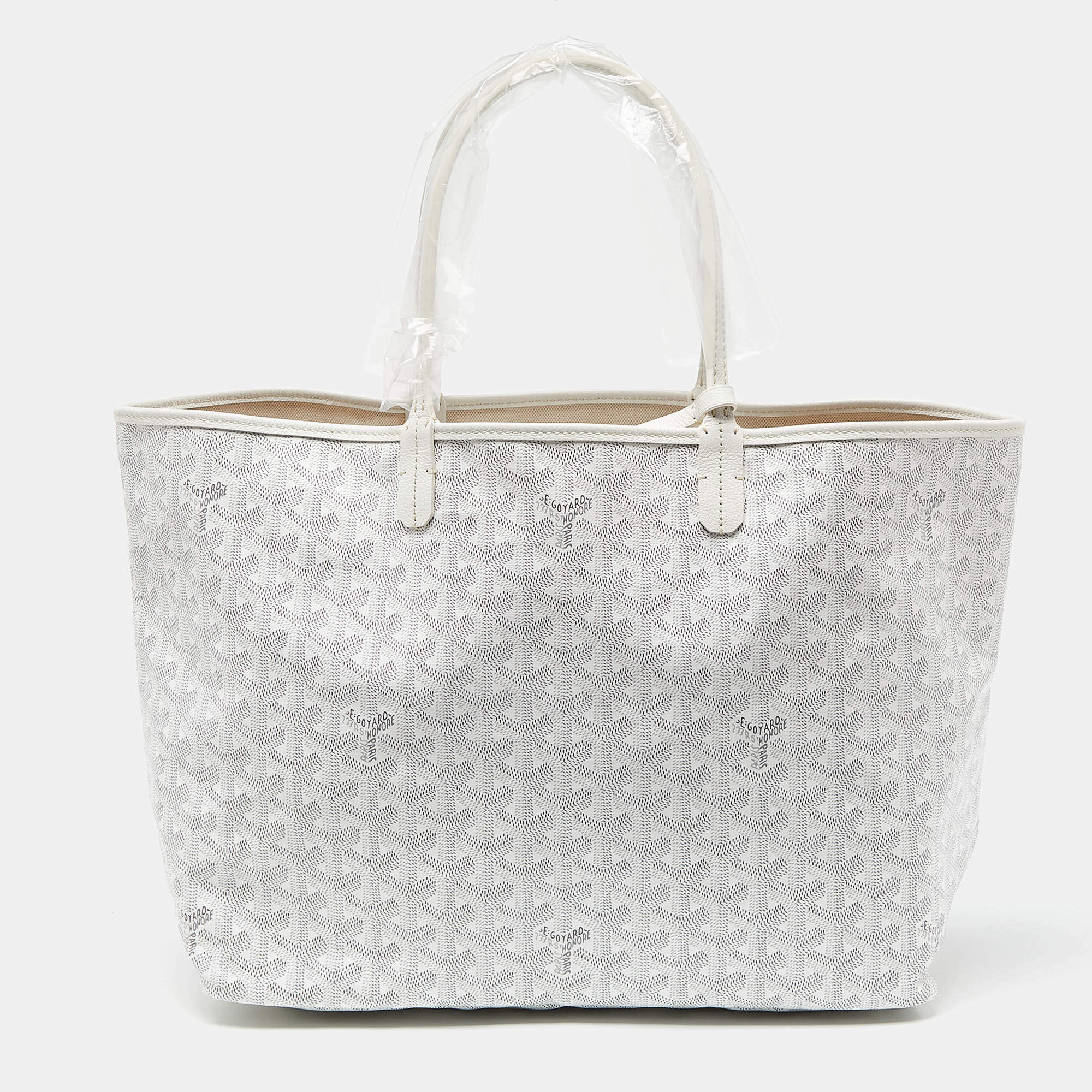 Goyard White Goyardine Coated Canvas and Leather Saint Louis PM Tote