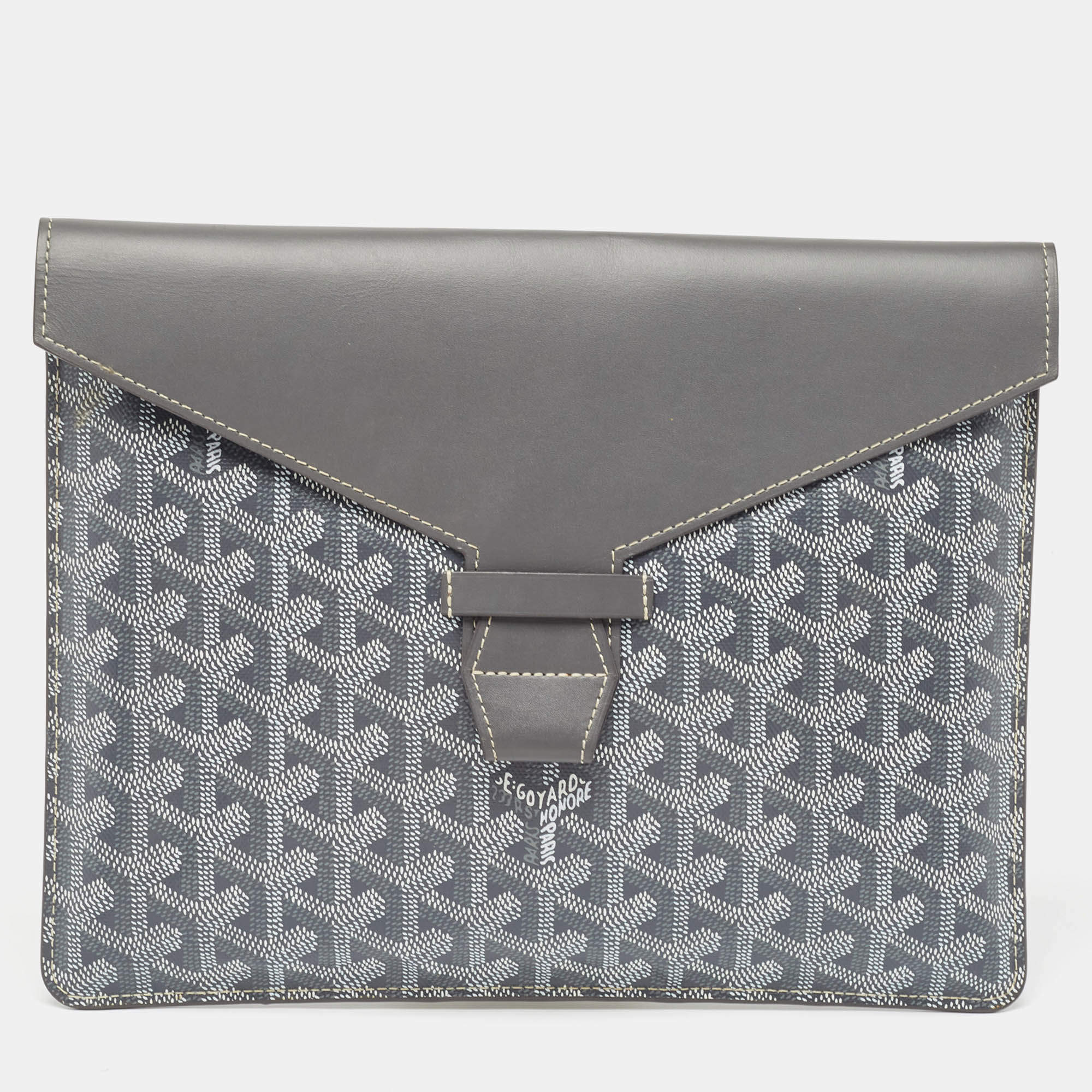 Goyard Grey Goyardine Coated Canvas Camondo Horizontal MM Clutch