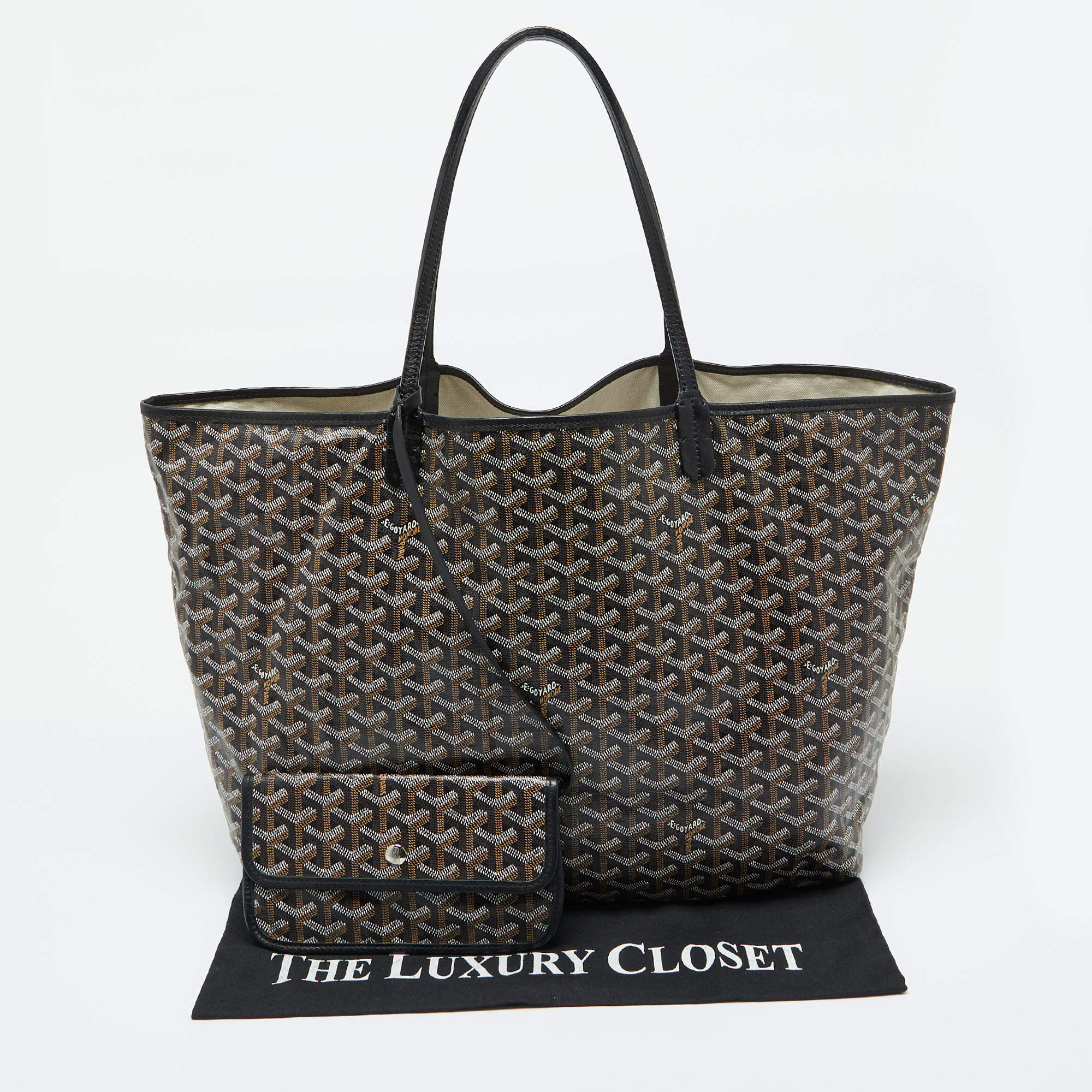 Goyard Black Goyardine Coated Canvas and Leather Saint Louis GM Tote Goyard TLC