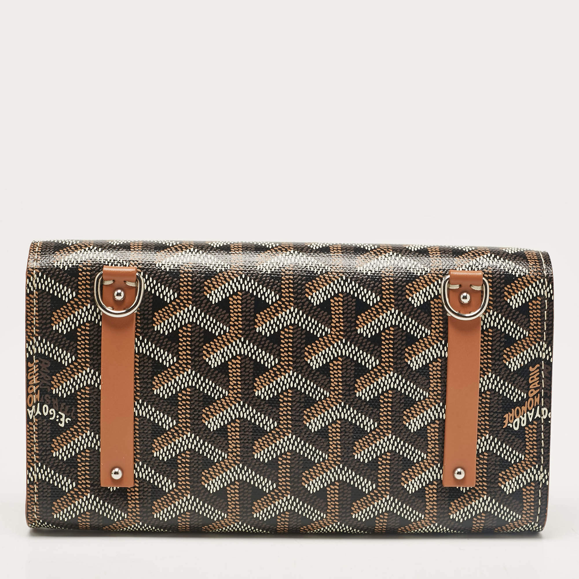 Goyard Black Leather and Canvas Saint-Marie Clutch Bag