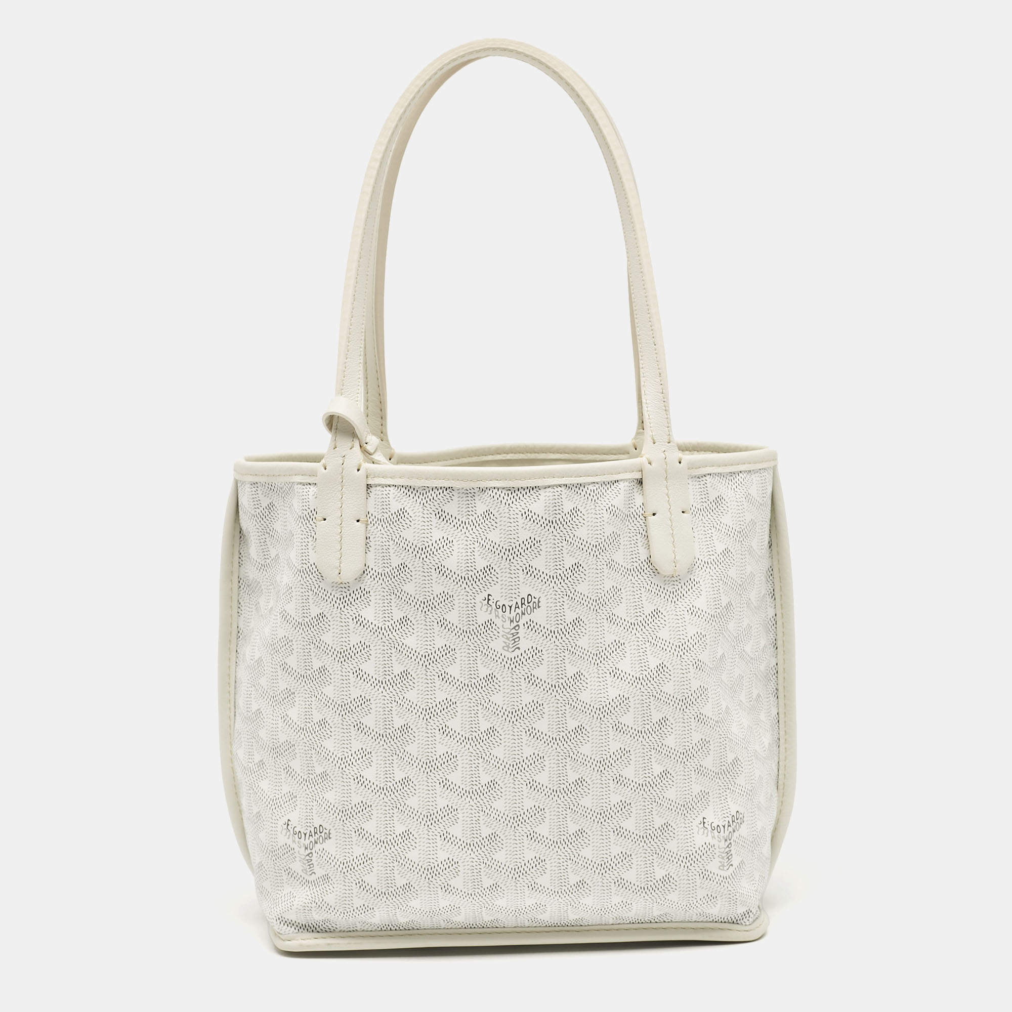 Goyard White Goyardine Coated Canvas Mini Reversible Anjou Tote