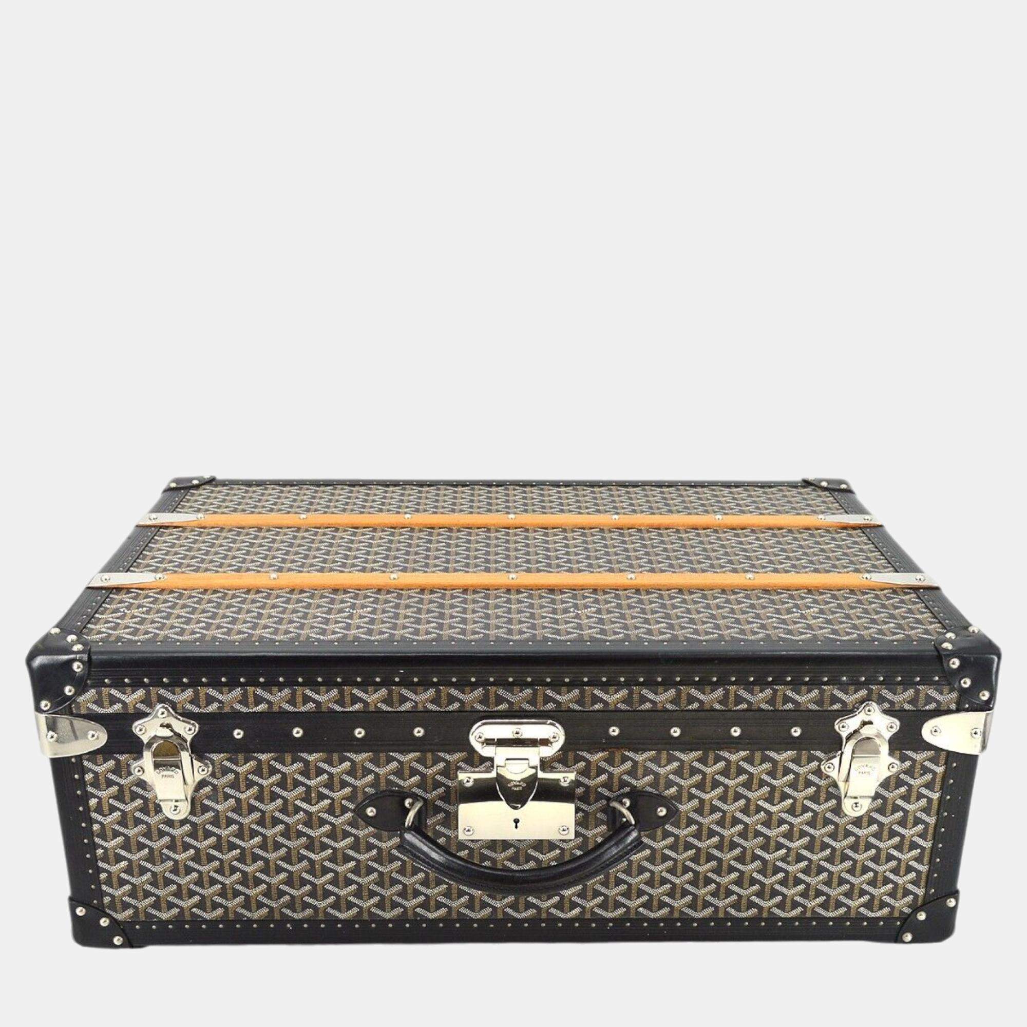 Goyard Black PVC Palace 70 Travel Trunk bag
