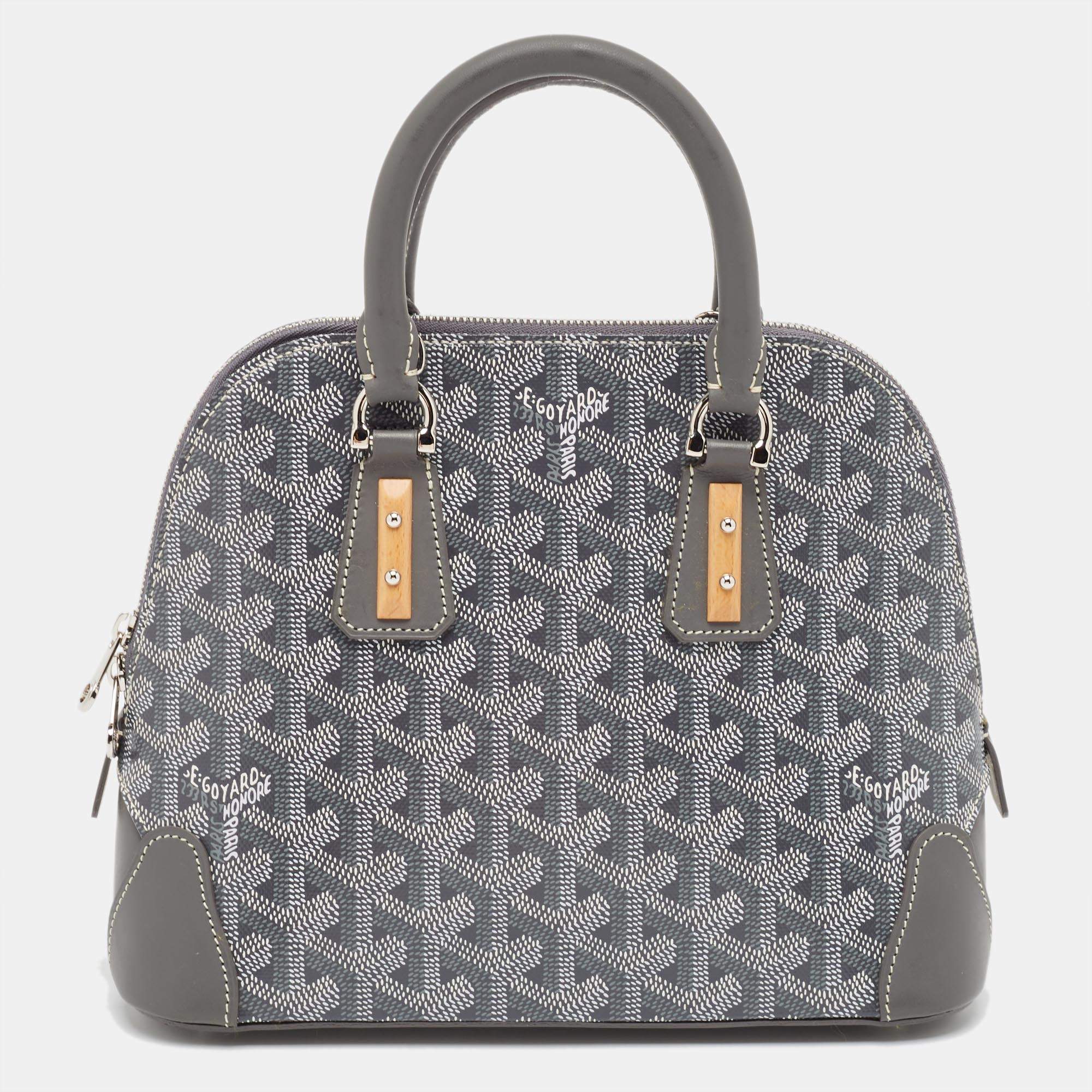 Goyard Grey Goyardine Coated Canvas and Leather Mini Vendome Satchel