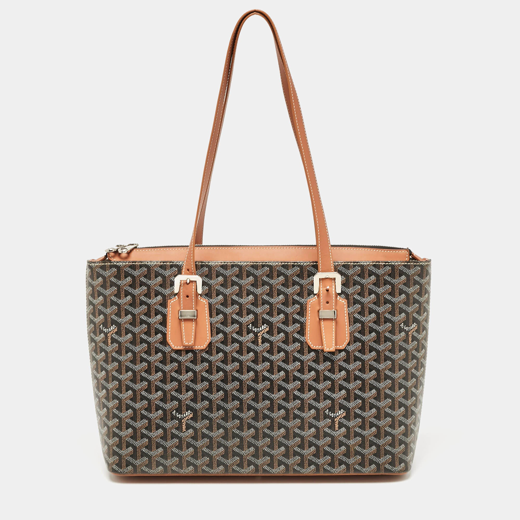 Goyard Brown Goyardine Coated Canvas and Leather Okinawa PM Tote