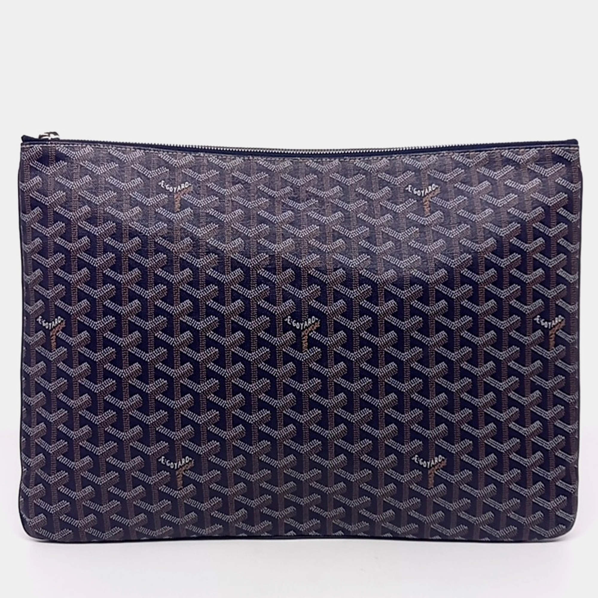 Pre Owned Goyard Multicolor Navy Blue Leather Senna GM Bag