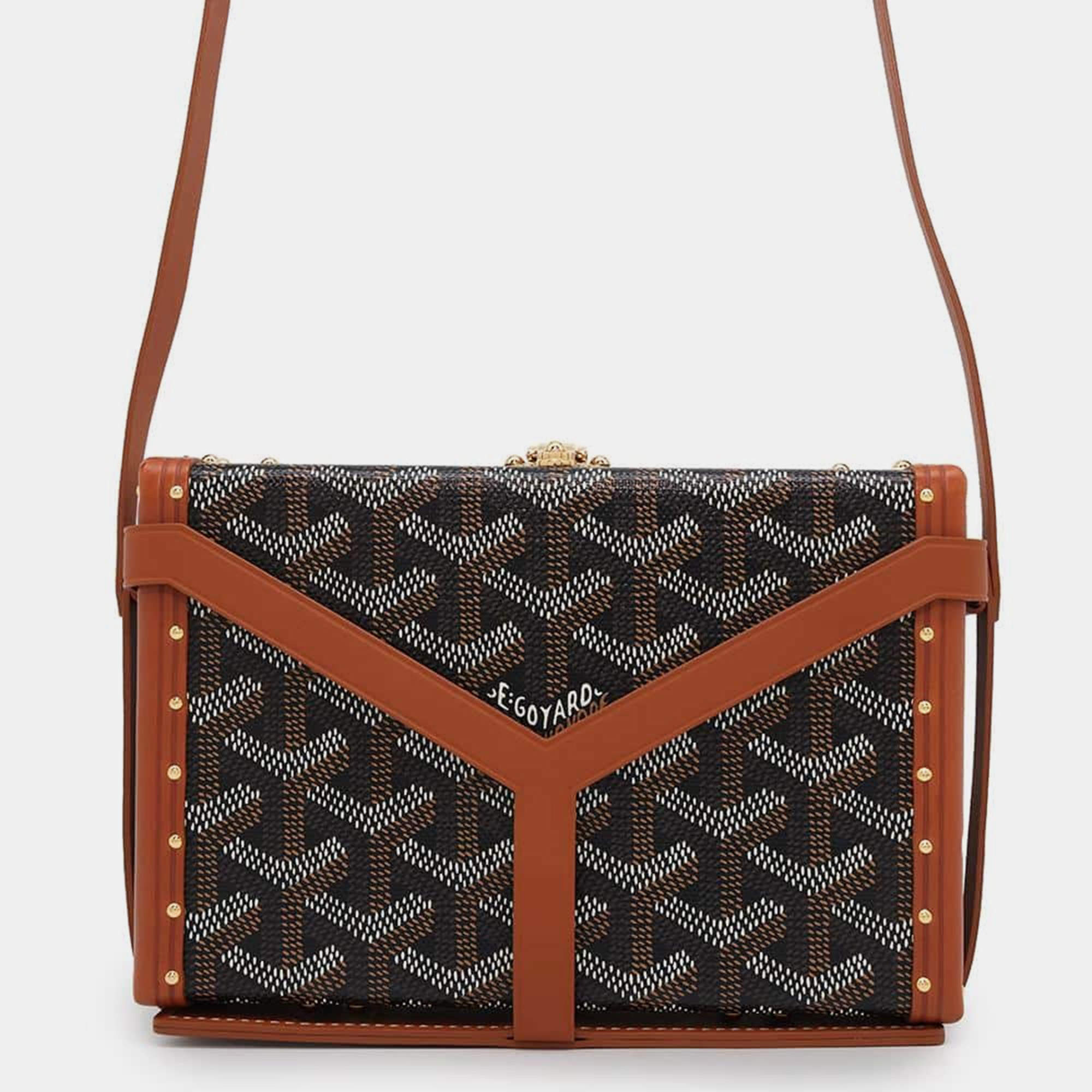 Goyard Black/Natural PVC Leather Minodiere Shoulder Bag