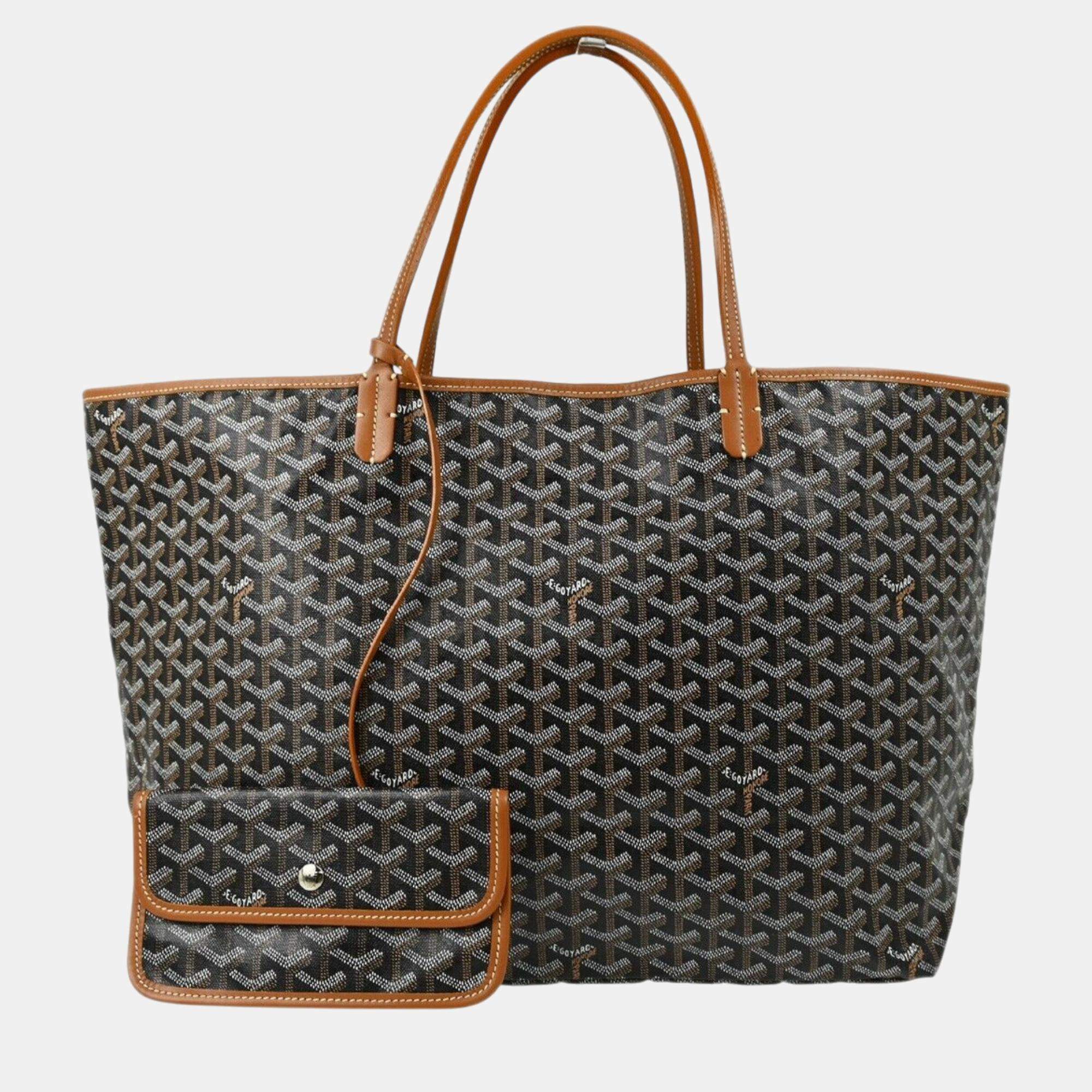 Pre Owned Goyard Brown Canvas Goyardine St. Louis GM Tote Bag