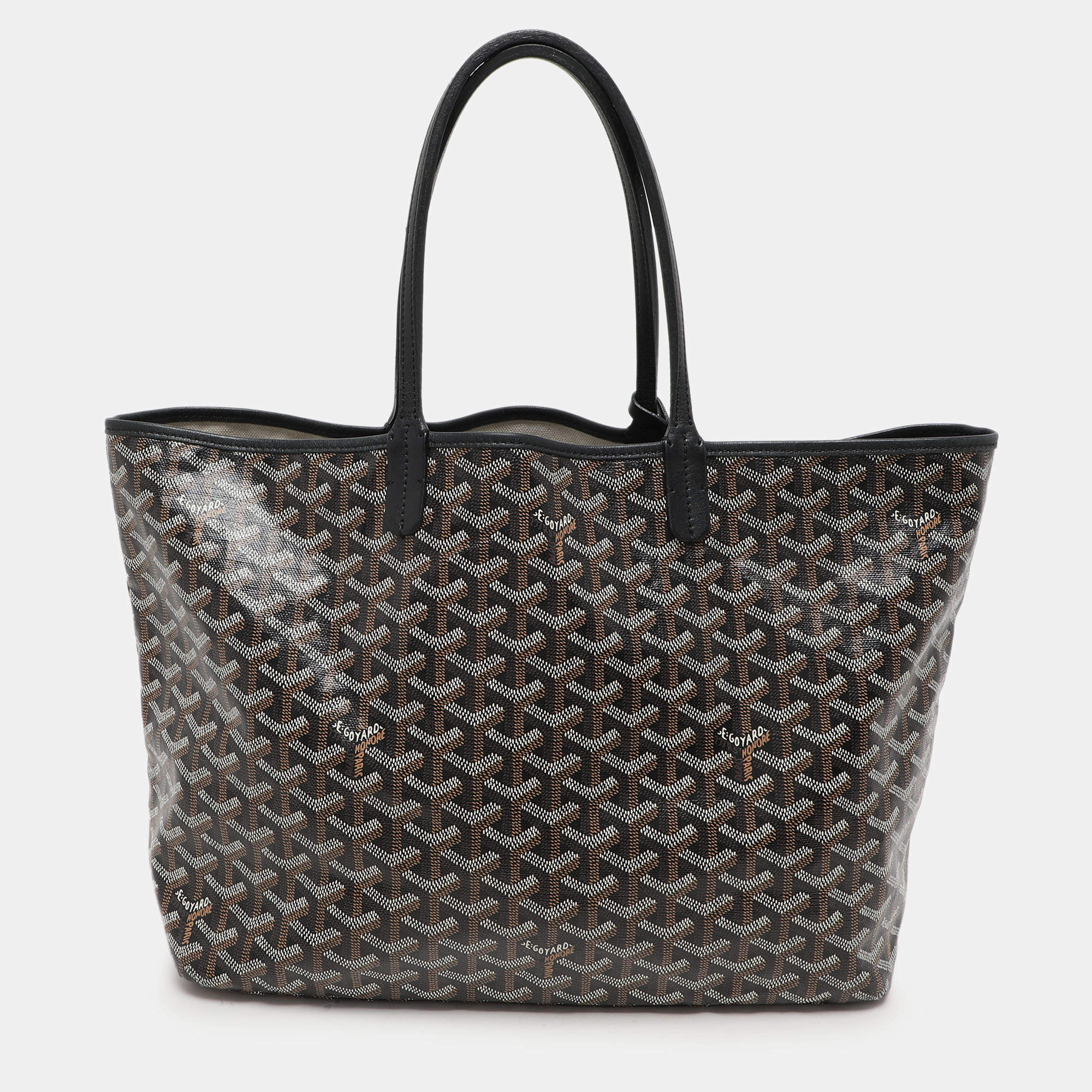 Pre Owned Goyard Brown Goyardine Coated Canvas St. Louis PM Tote
