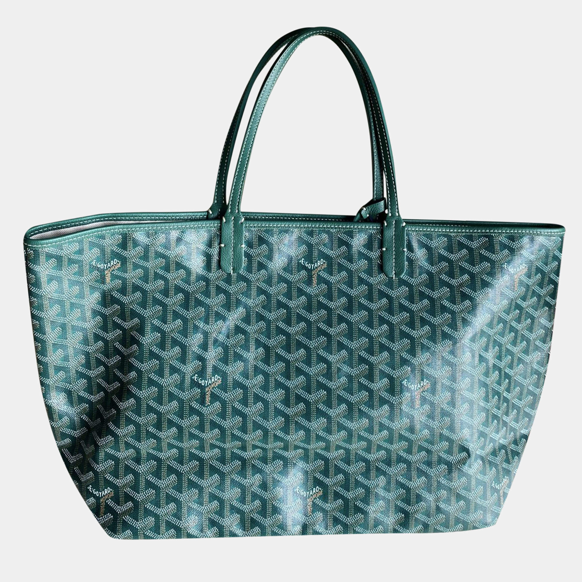 Goyard Green Goyardine Canvas Saint Louis PM Tote