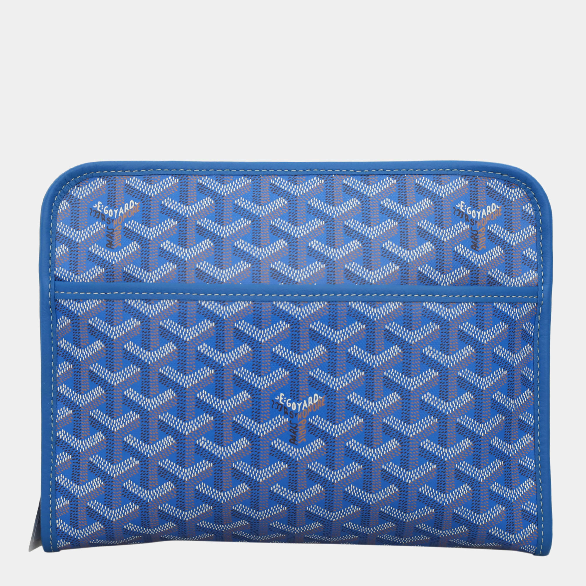 Goyard Blue Coated Canvas Trousse Jouvence MM Clutch