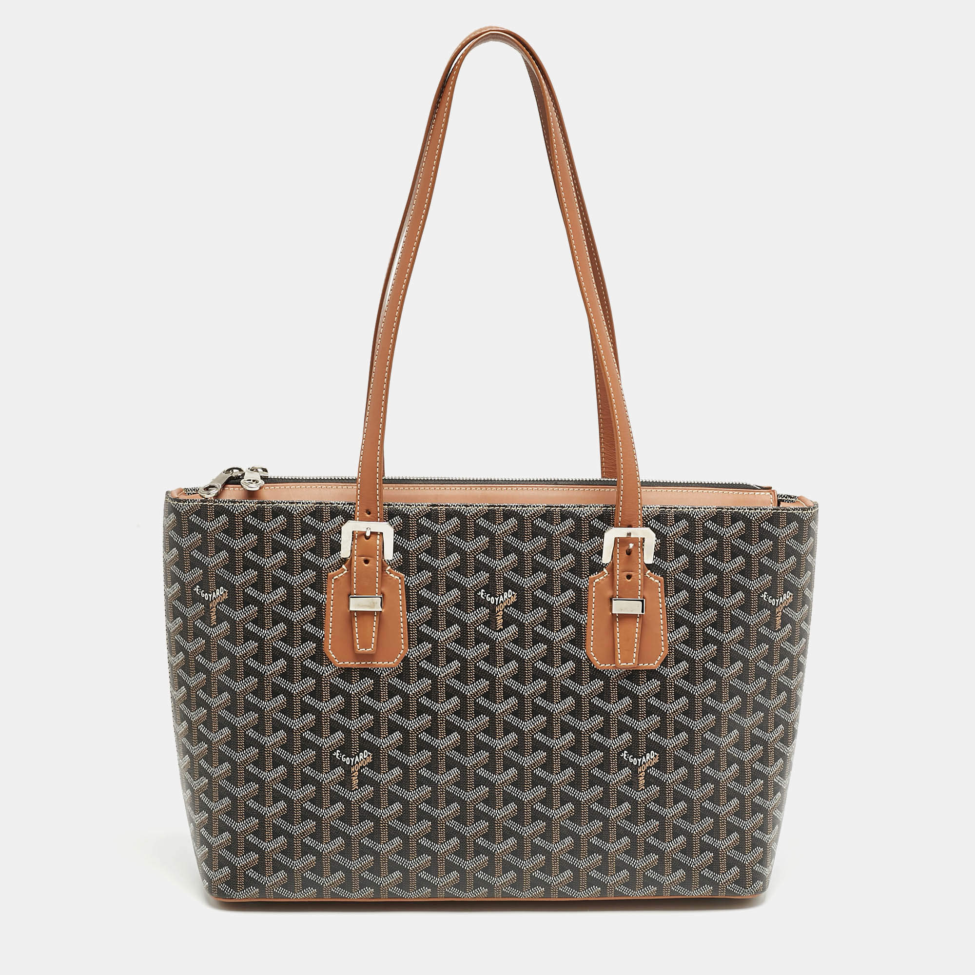 Goyard Brown/Black Goyardine Coated Canvas Okinawa GM Bag