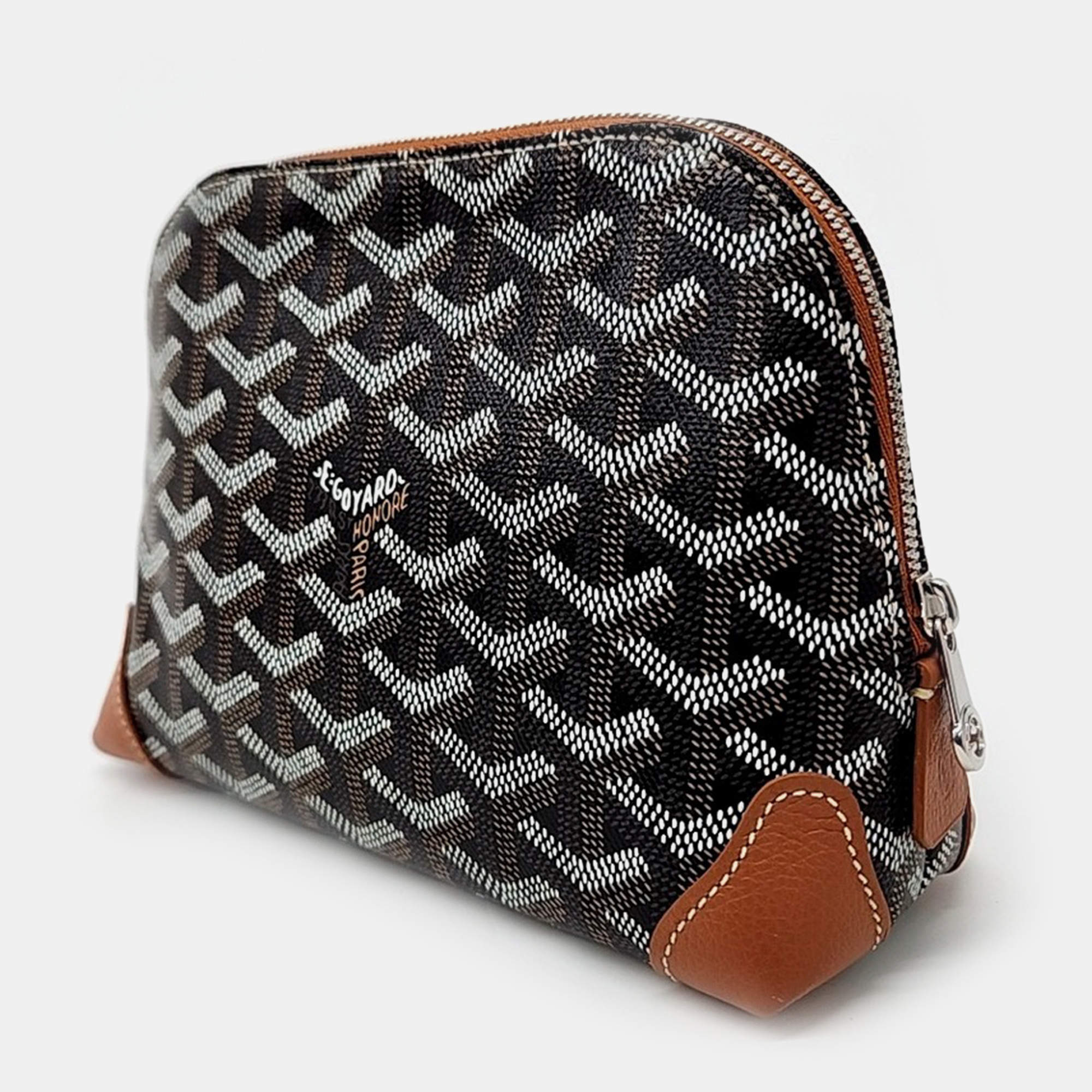希少品◆GOYARD◆ゴヤール Boeing 25 Toilet Bag Black クラッチ Goyard Black Goyardine Coated Canvas and Leather Boeing 25