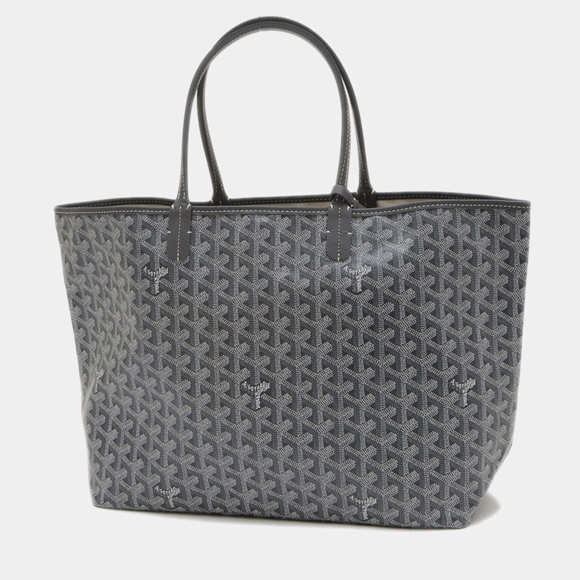 Goyard Saint Louis Pm Tote Bag Goyardine Canvas Grey Amalouispm