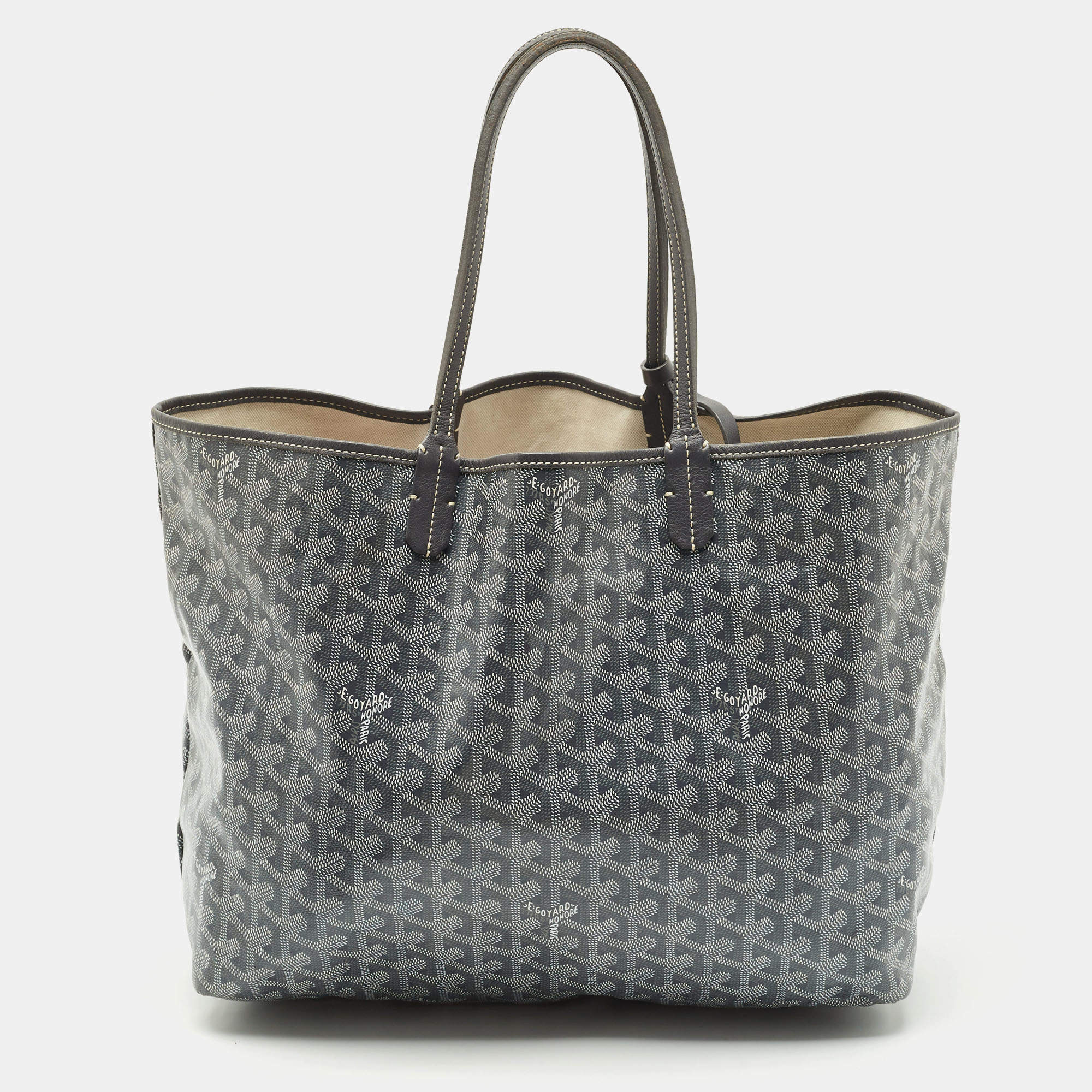 Goyard Grey Goyardine Coated Canvas Saint Louis PM Tote