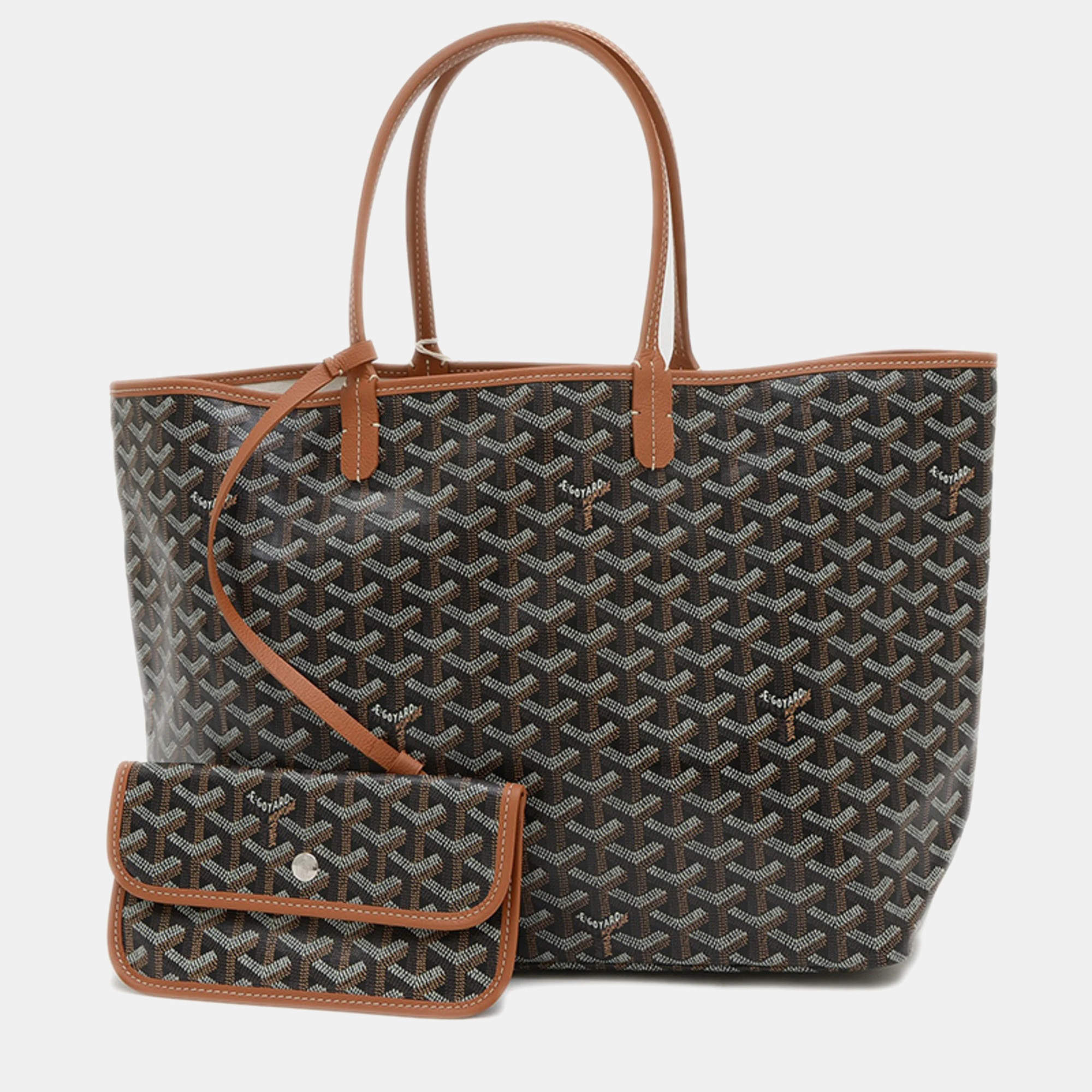Goyard Saint Louis Pm Tote Bag Goyardine Canvas Brown