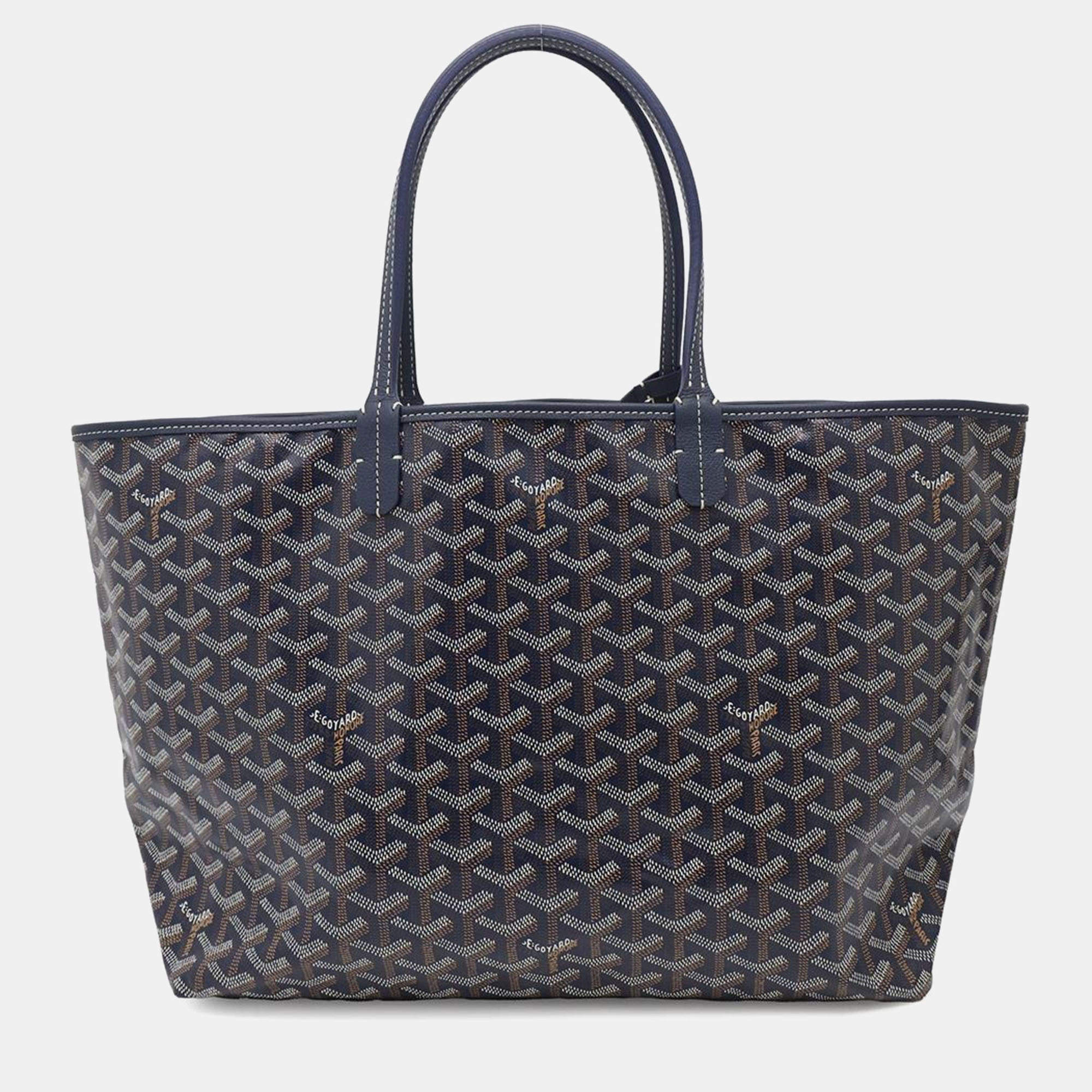 Goyard Saint Louis PM Navy Canvas Tote Bag