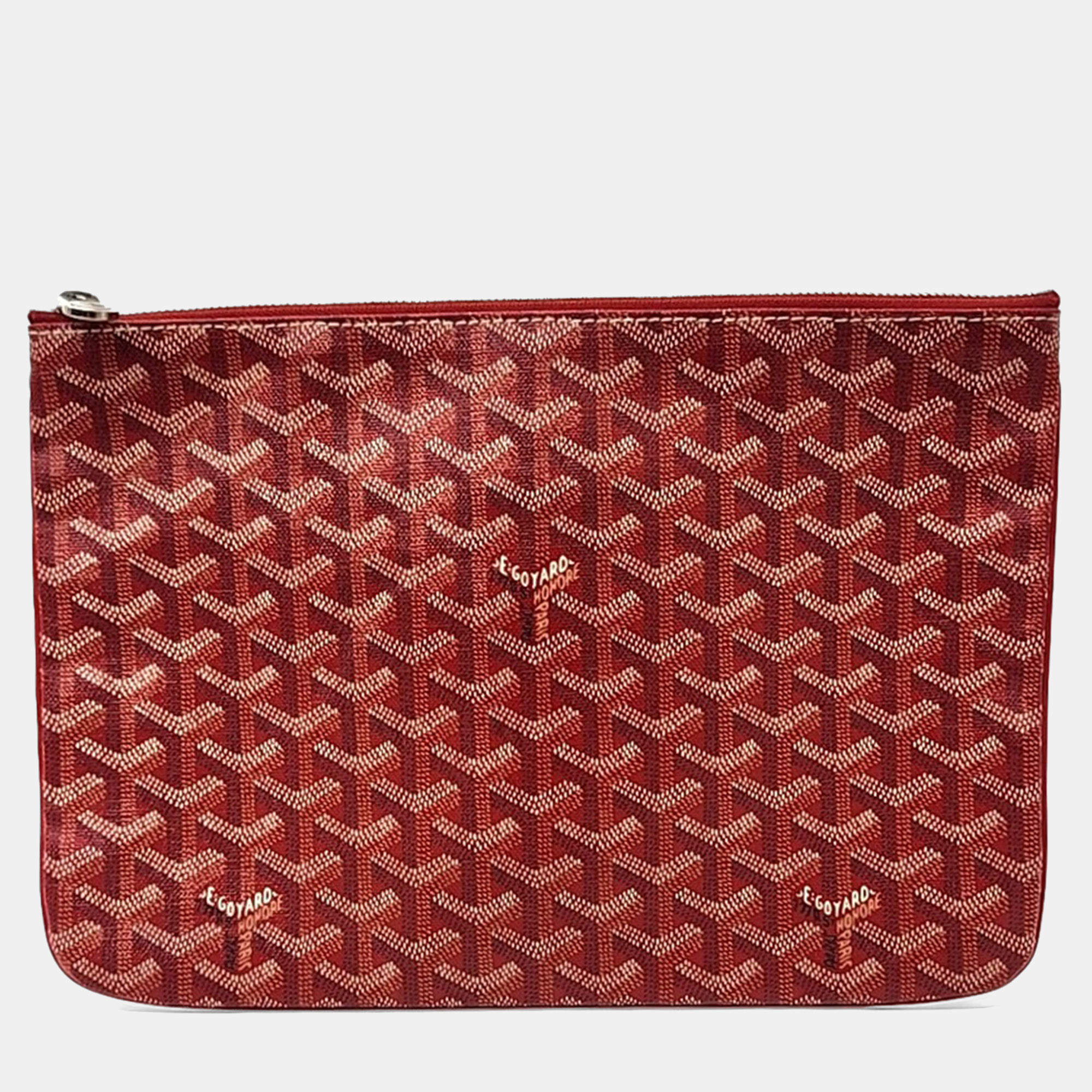 Pre Owned حقيبة غويارد بي في سي حمراء سينا متوسطة الحجم