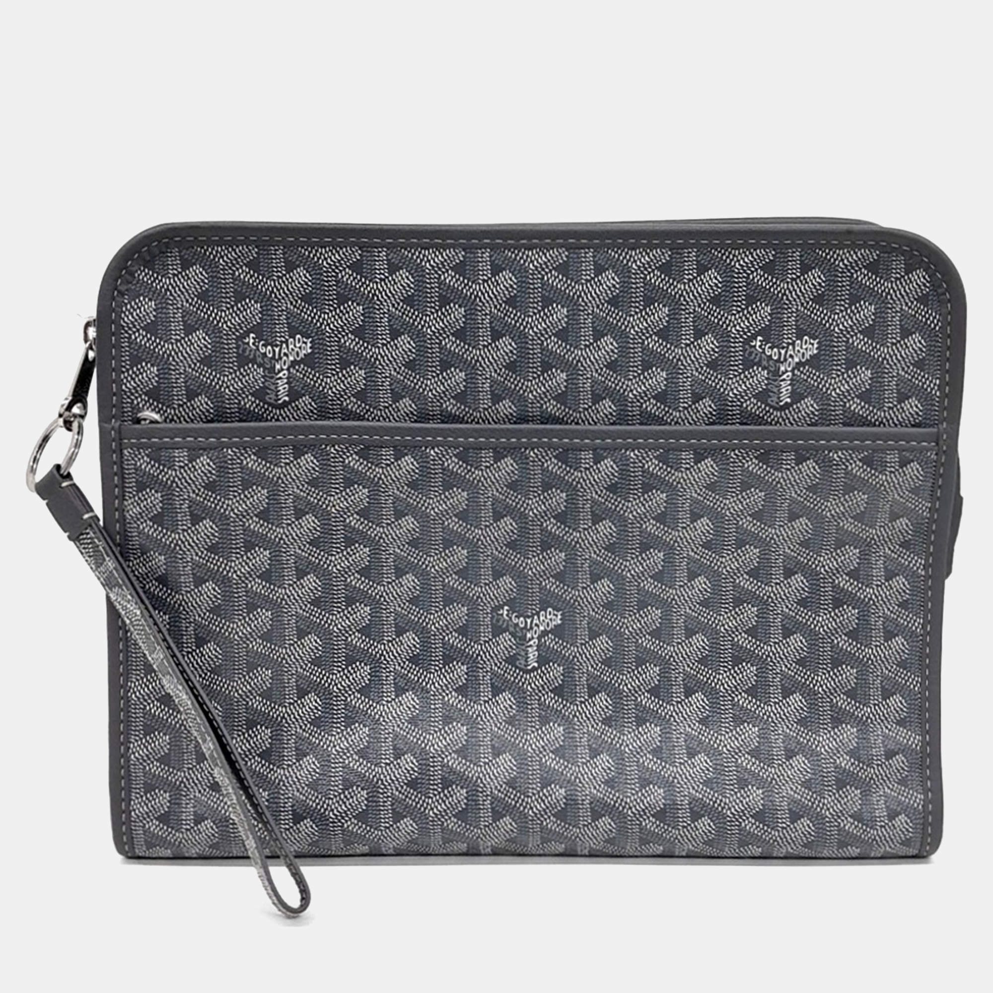 Pre Owned Goyard Grey PVC Juvance GM + Keyring