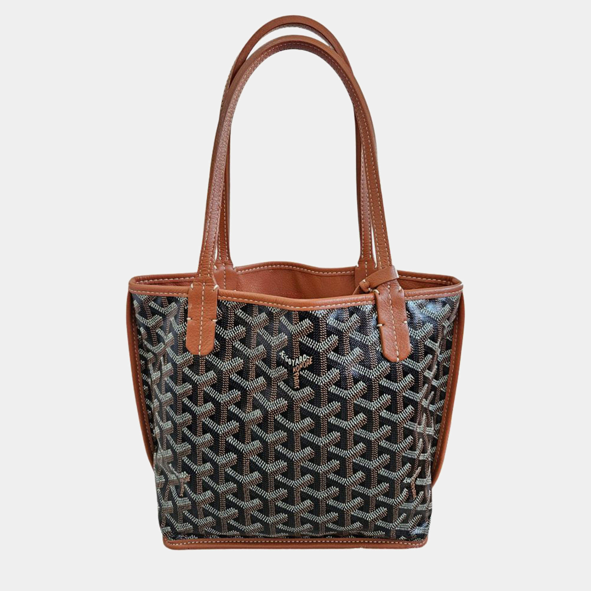 Goyard Black Goyardine Coated Canvas and Leather Saint Louis