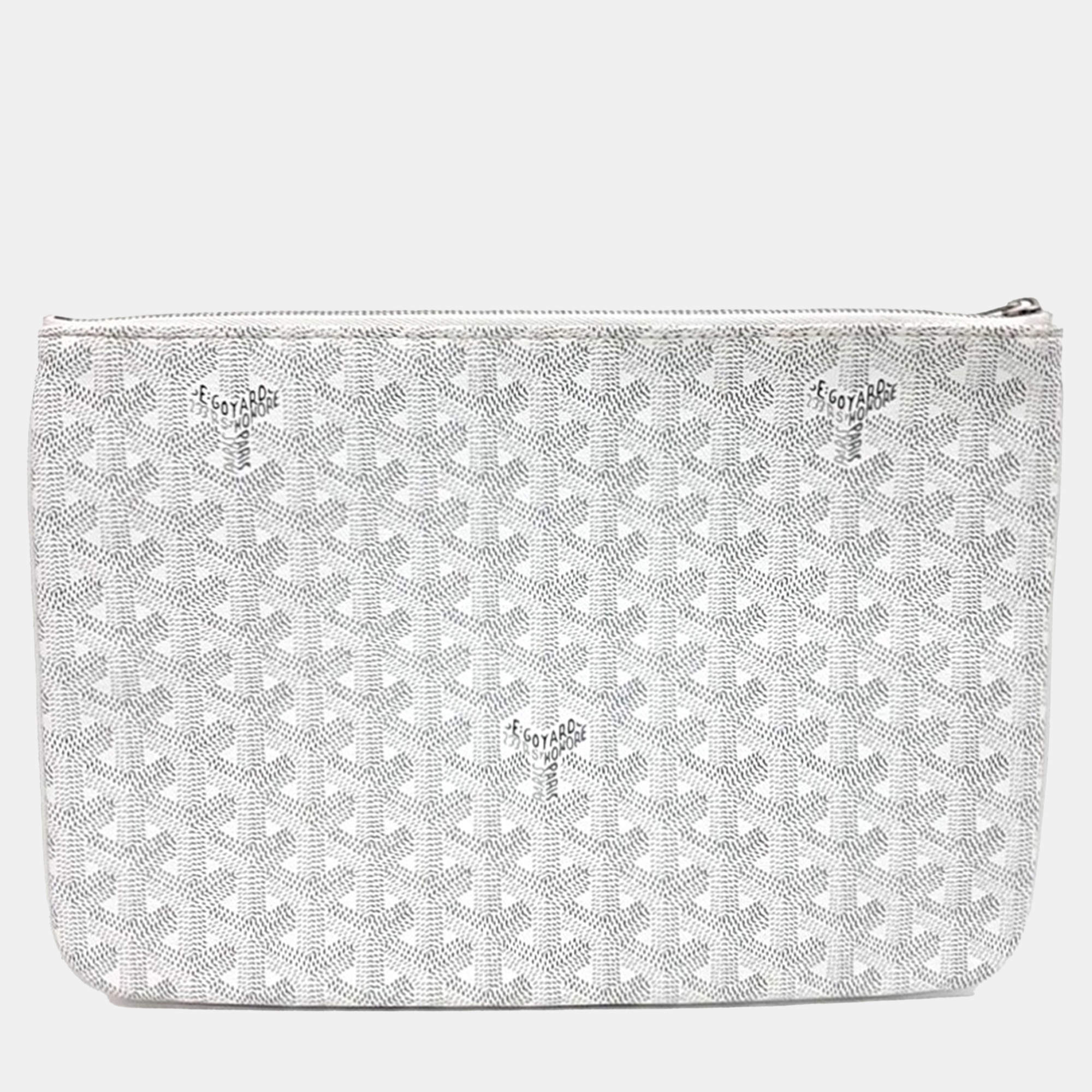 Pre Owned Goyard White Coated canvas Senna MM