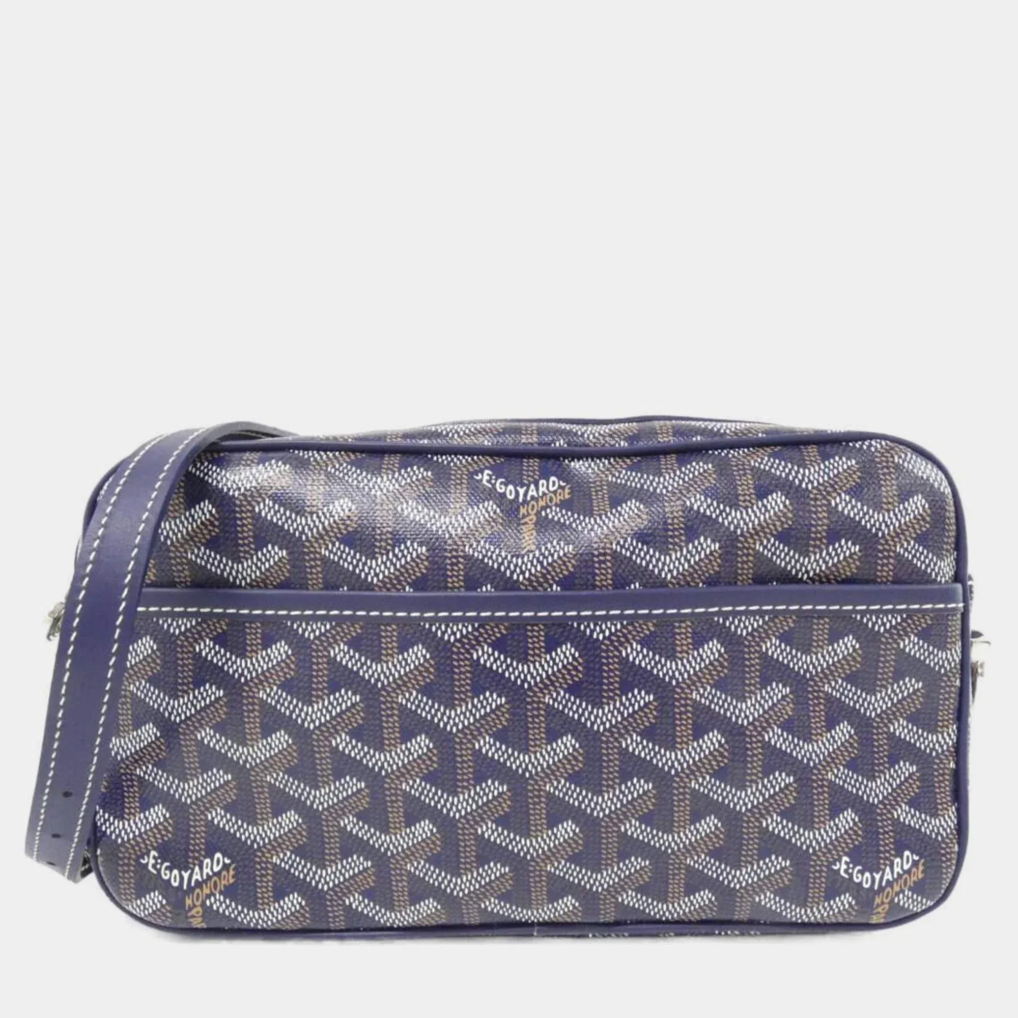 Pre Owned Goyard Cap Vert Grey Goyardine Coated Canvas Shoulder Bag