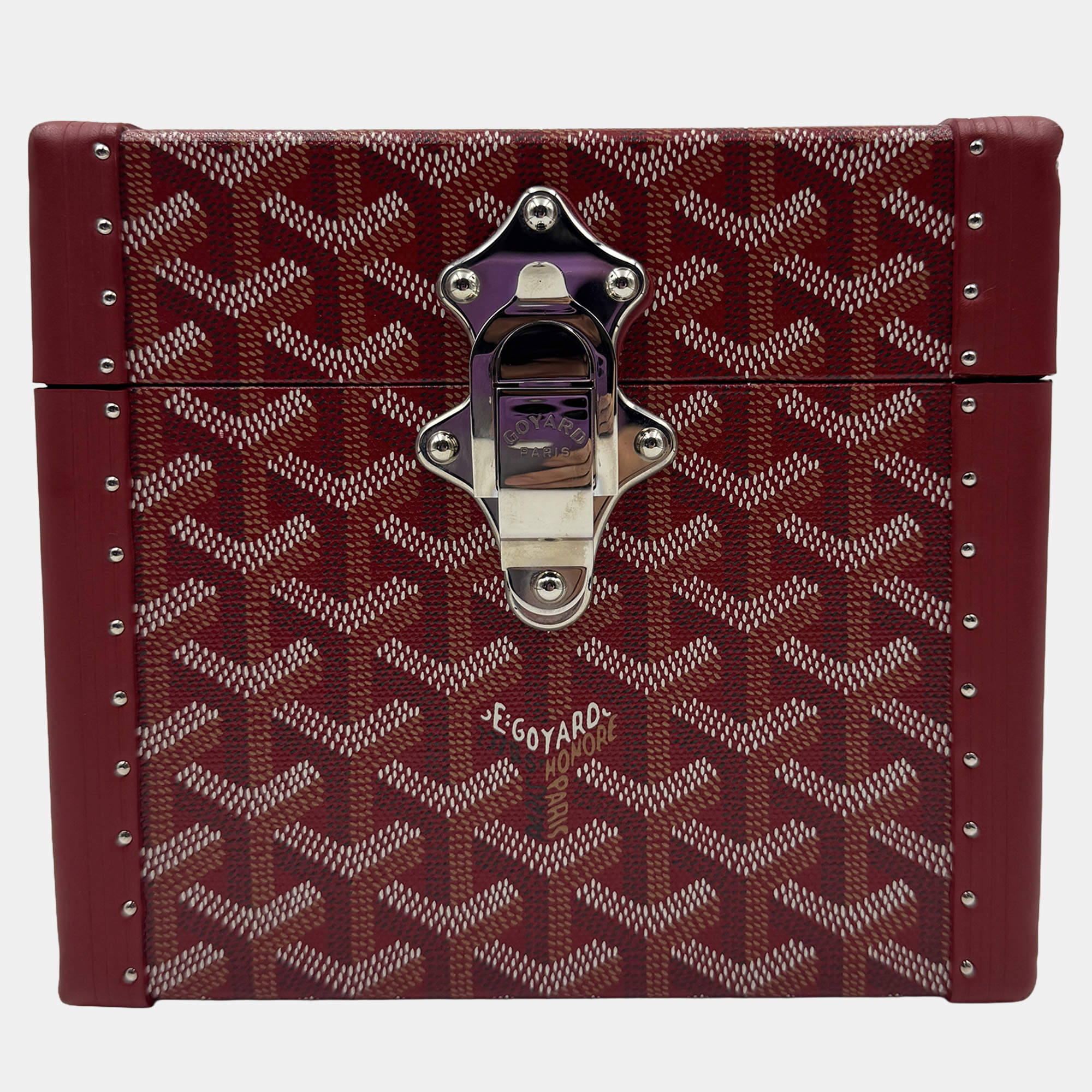 Pre Owned GOYARD PAPILON red jewllery truck with mirror