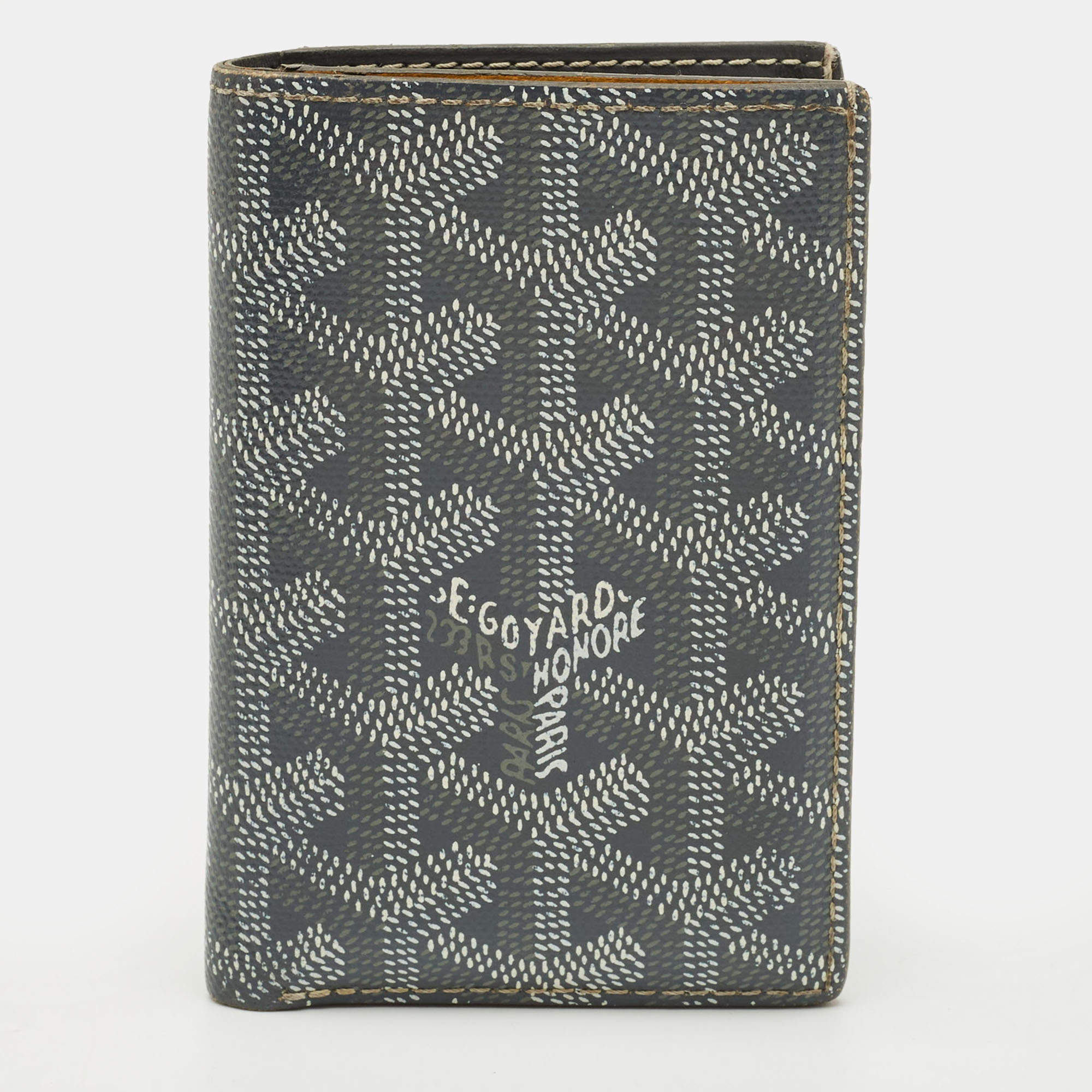 Pre Owned Goyard Grey Goyardine Coated Canvas Saint Pierre Card Holder