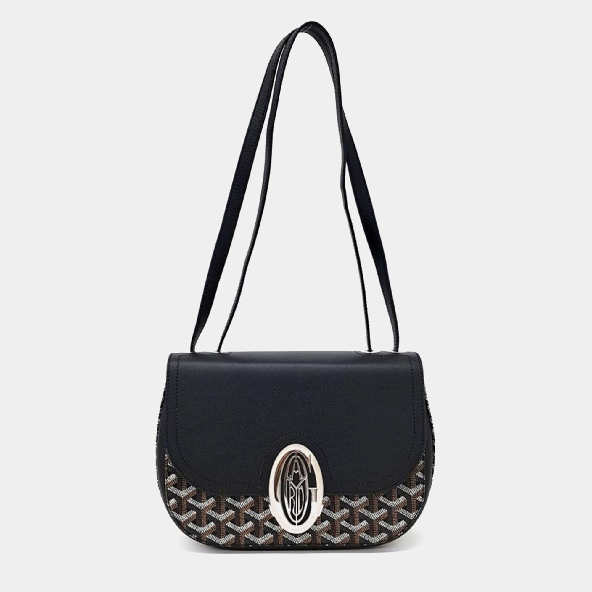 Pre Owned Goyard Black Coated Canvas and Leather 233 bag